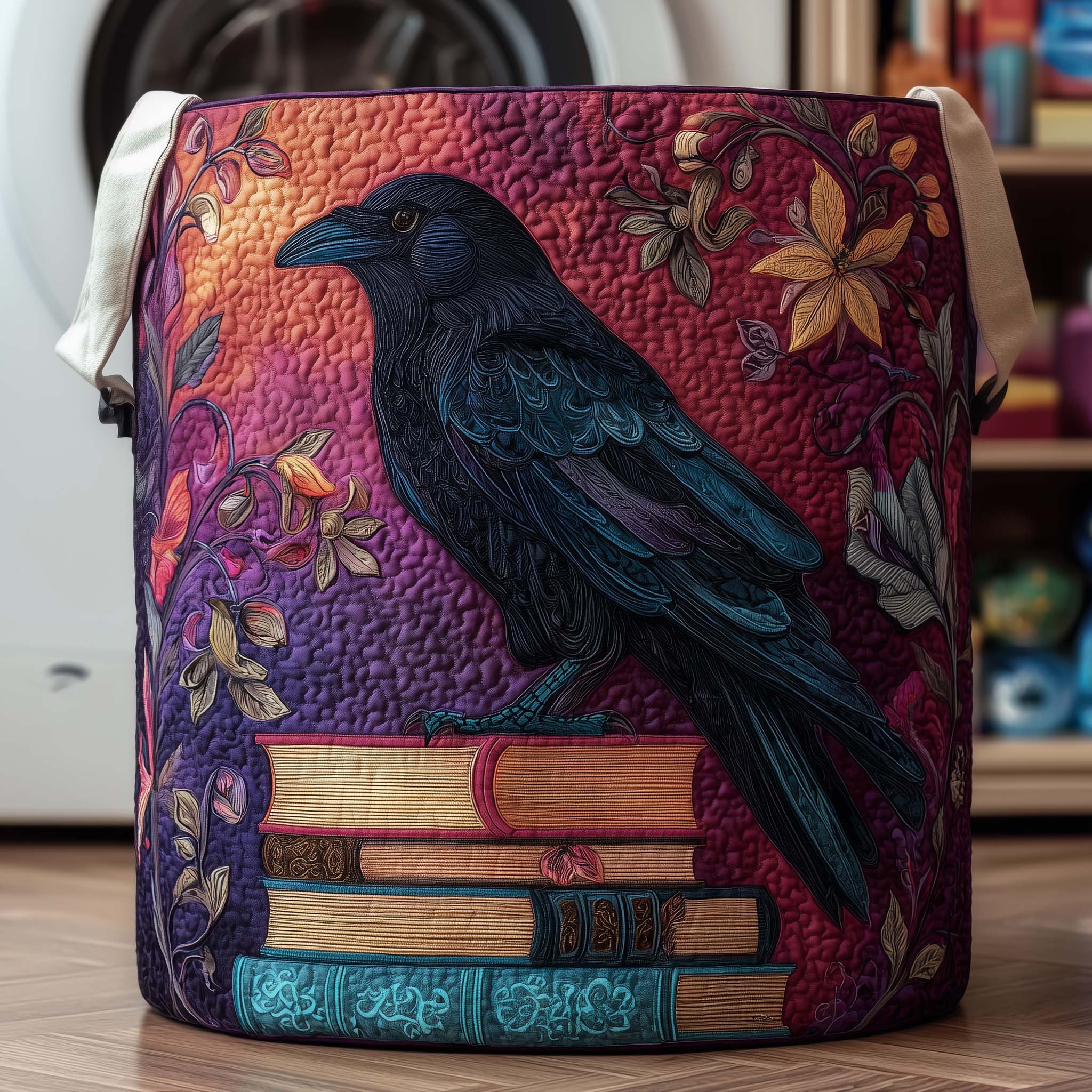 Raven Books Quilted Laundry Basket GFTOQM1907