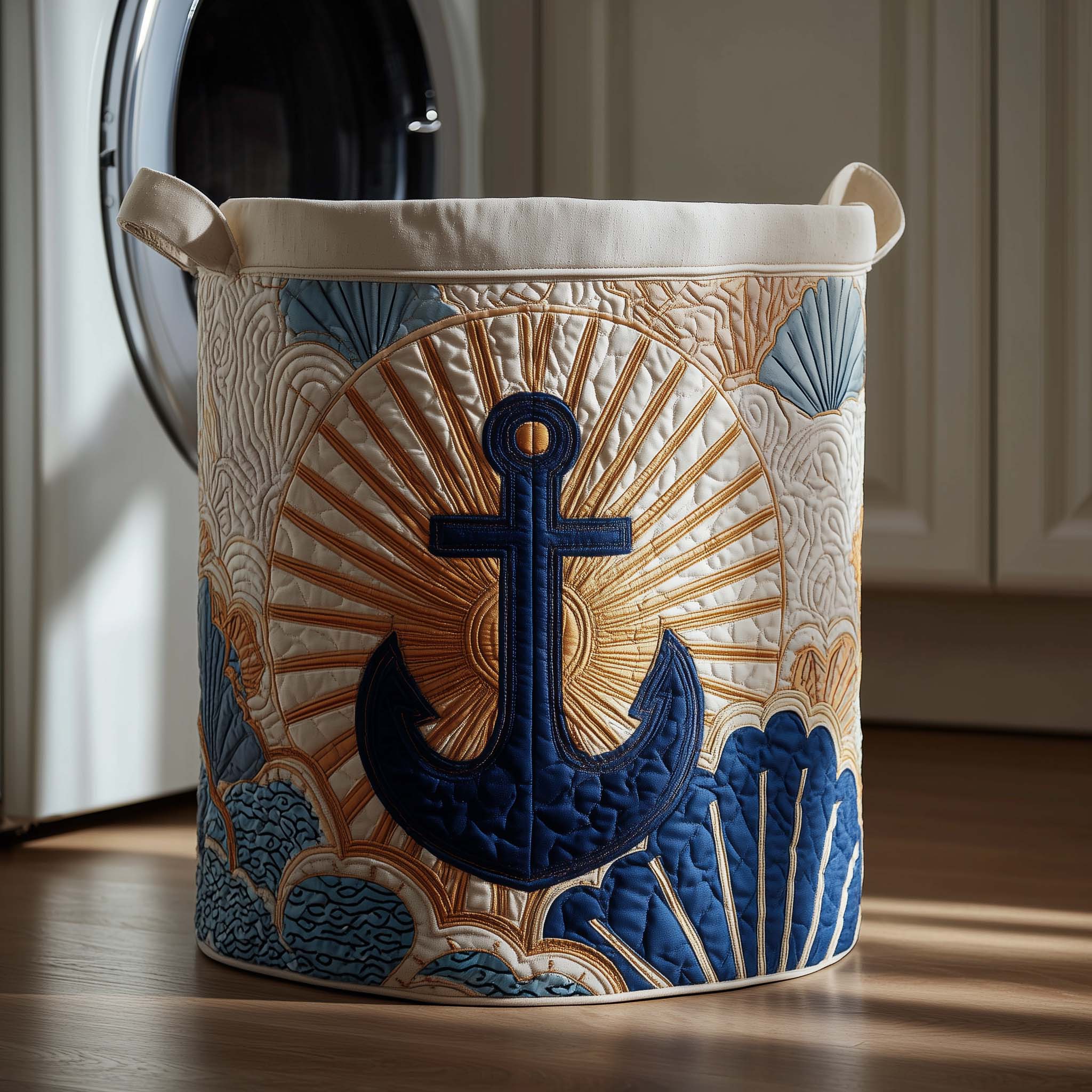 Anchor Sun Quilted Laundry Basket GFTOQM2064
