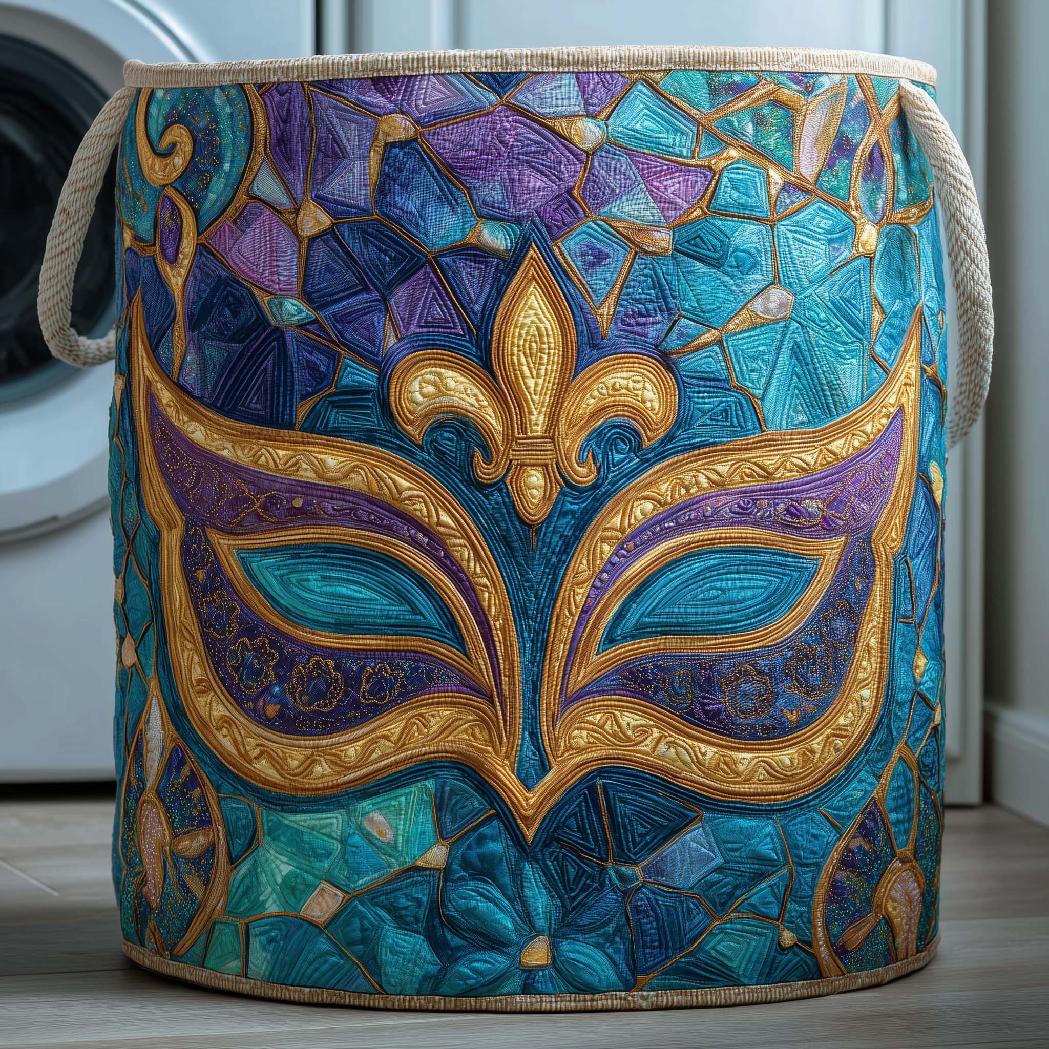 Mosaic Masque Quilted Laundry Basket GFTOQM2371