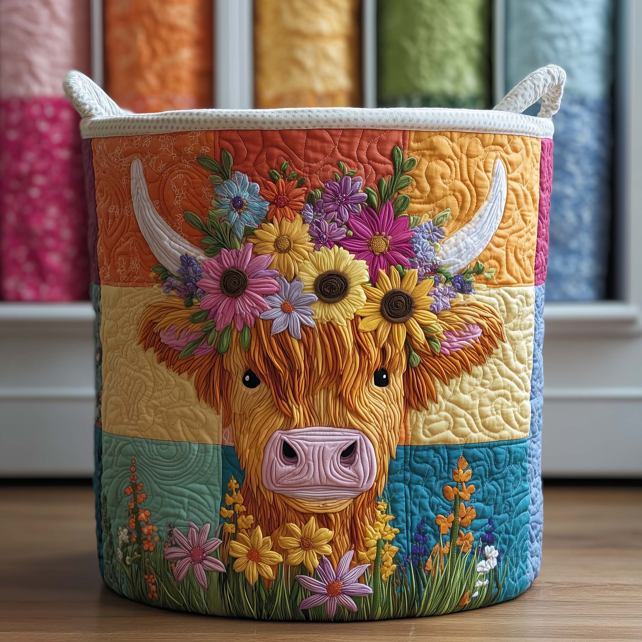 Floral Highland Quilted Laundry Basket GFTOQM2480