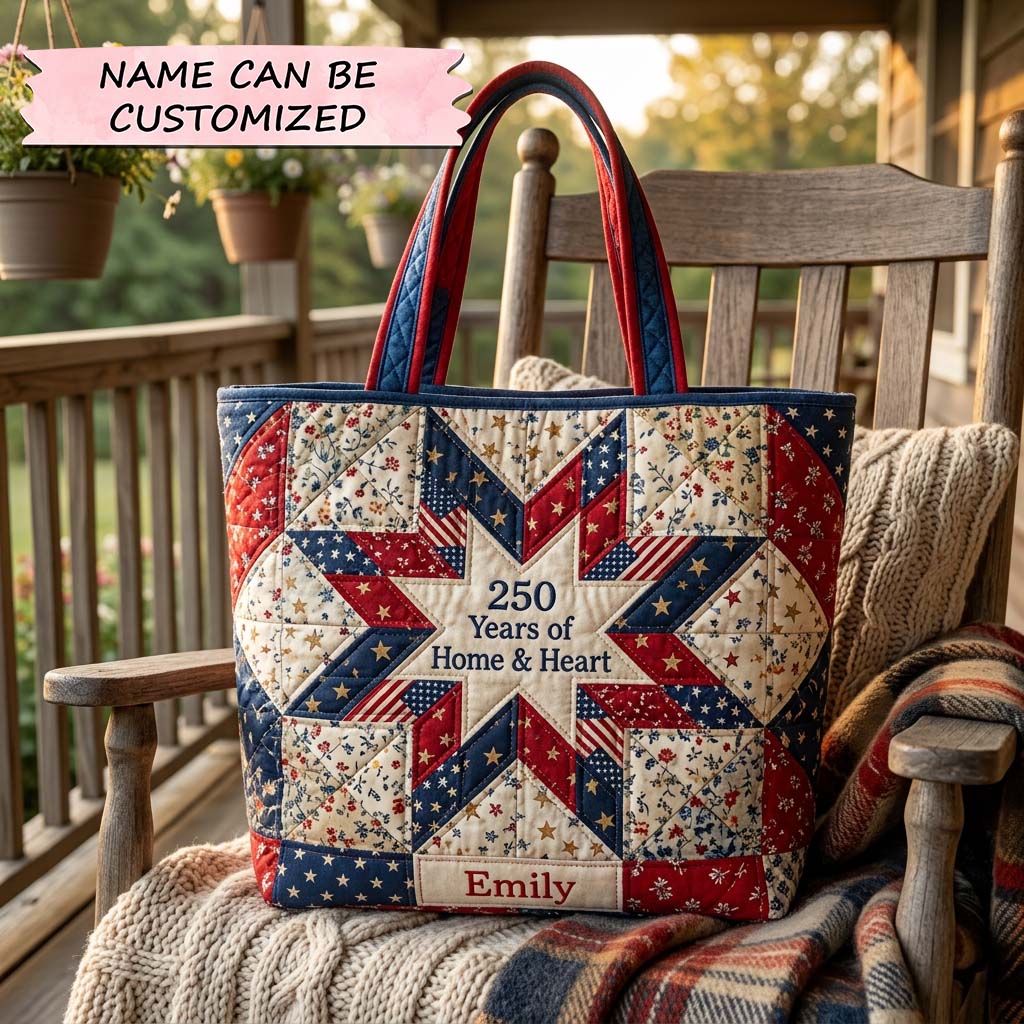 Patriotic Star Quilted Tote Bag QTCUZ GFTOQM3902