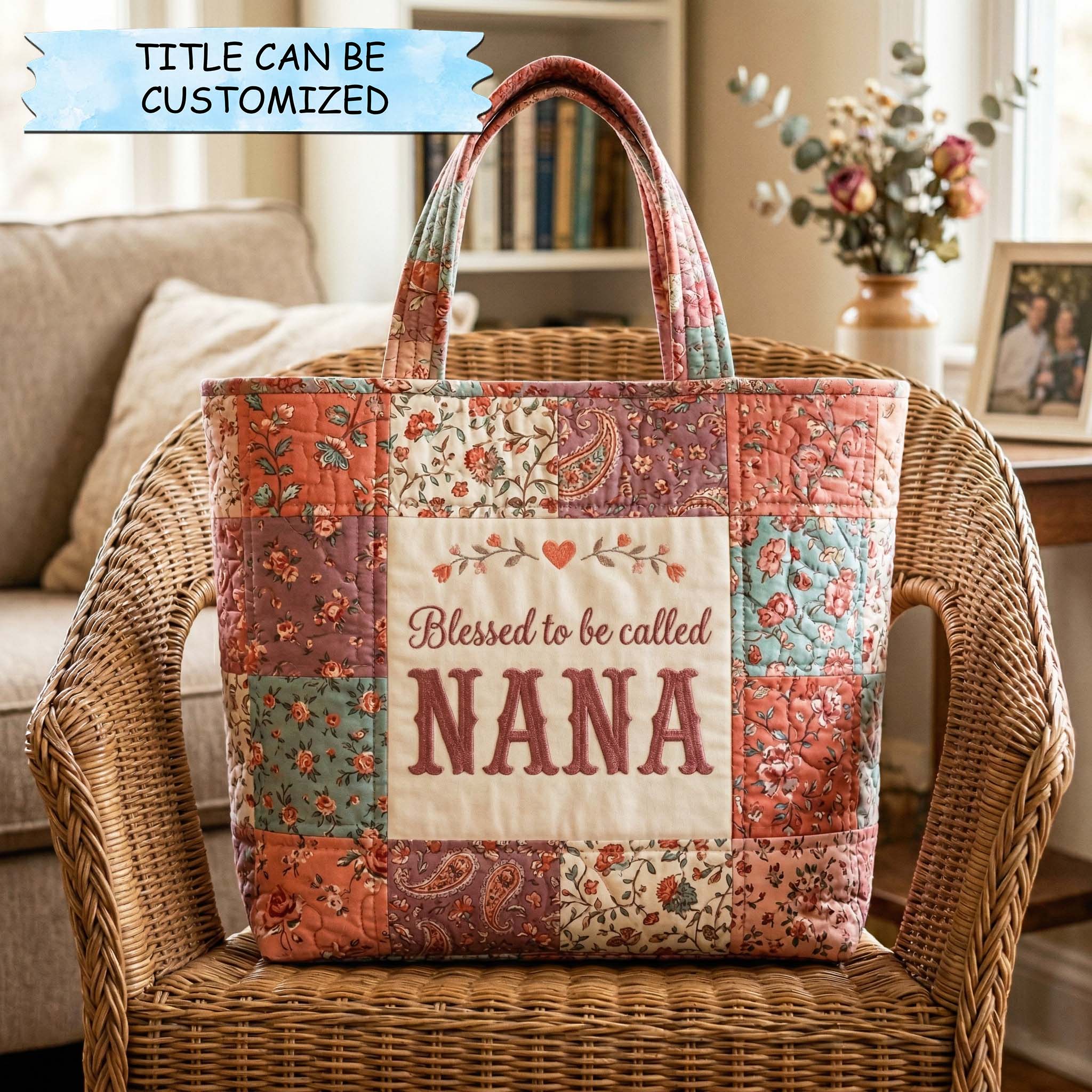 Nana Blossom Quilted Tote Bag QTCUZ GFTOQM3968