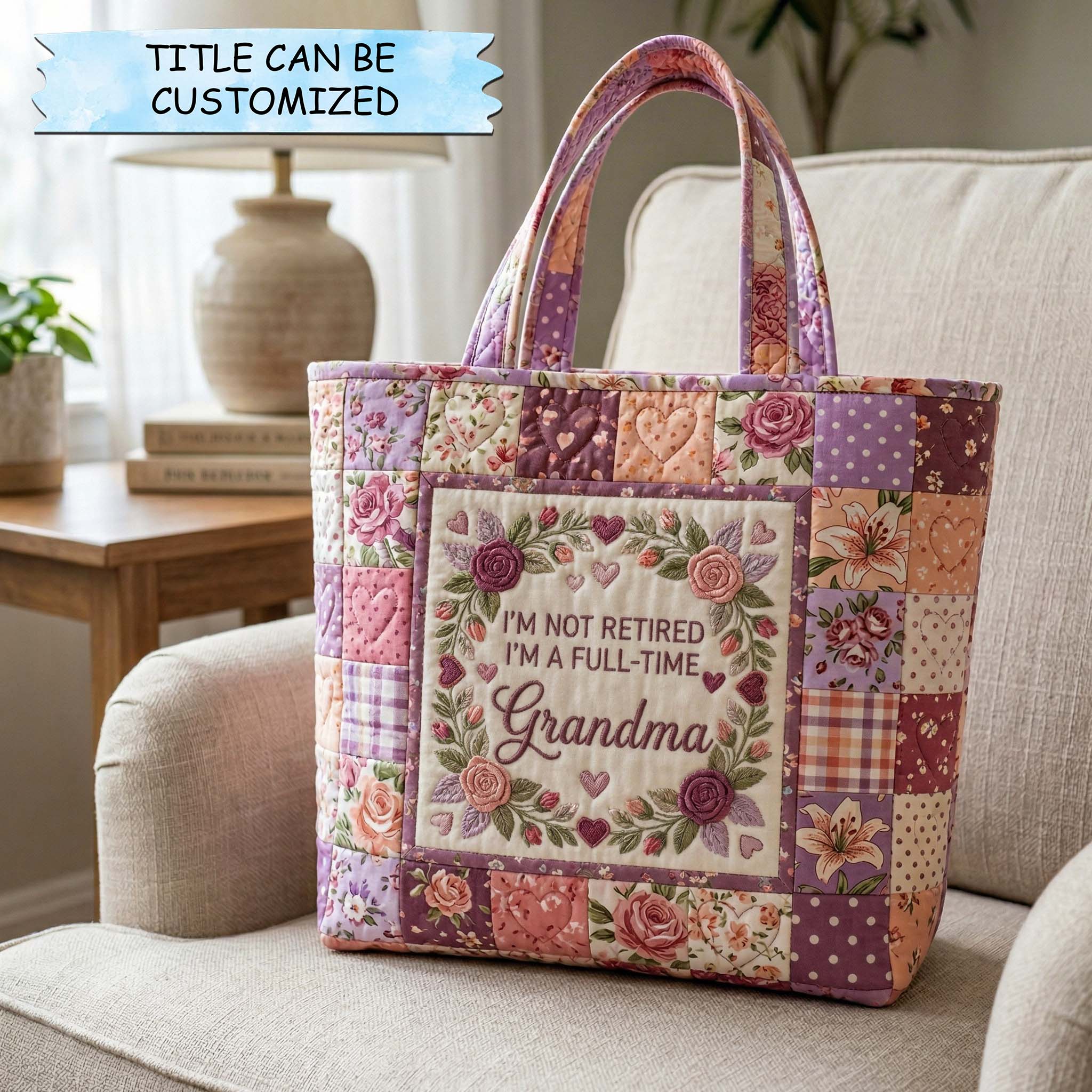 Rose Grandma Quilted Tote Bag QTCUZ GFTOQM3970