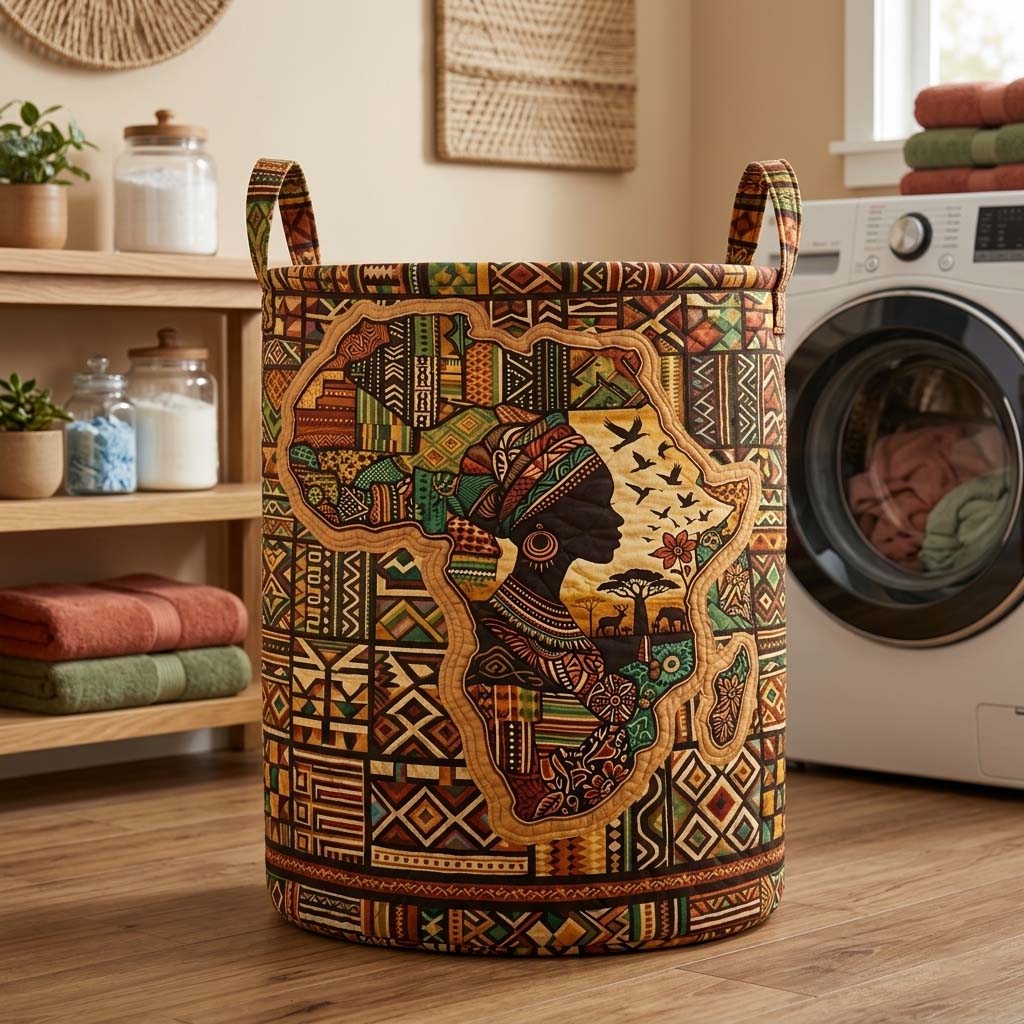 Africa Legacy Quilted Laundry Basket GFTOQM4103C2