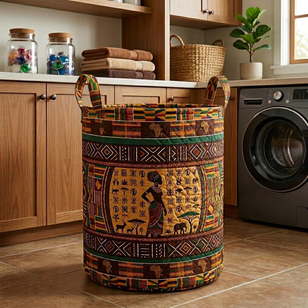Africa Legacy Quilted Laundry Basket GFTOQM4105
