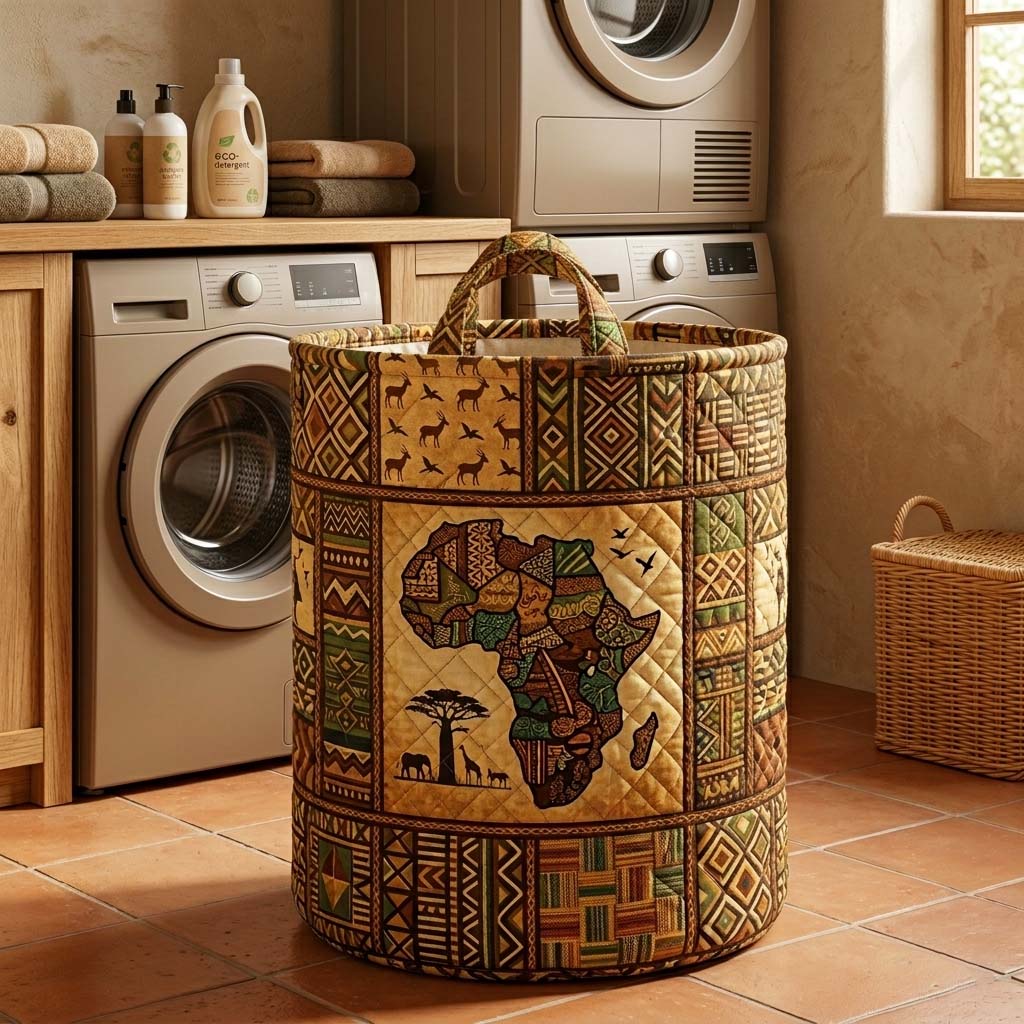 Africa Legacy Quilted Laundry Basket GFTOQM4106