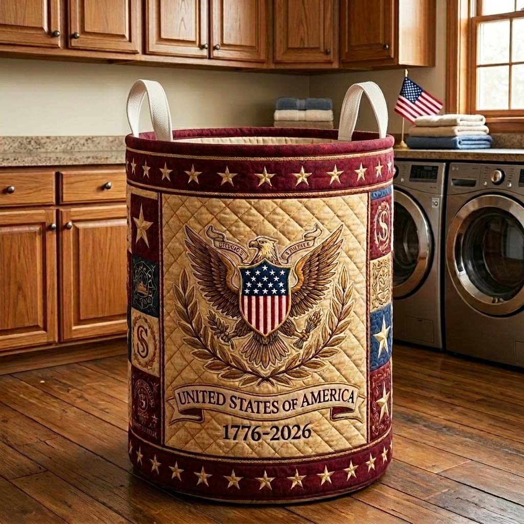 Herritage Patch Quilted Laundry Basket GFTOQM4129