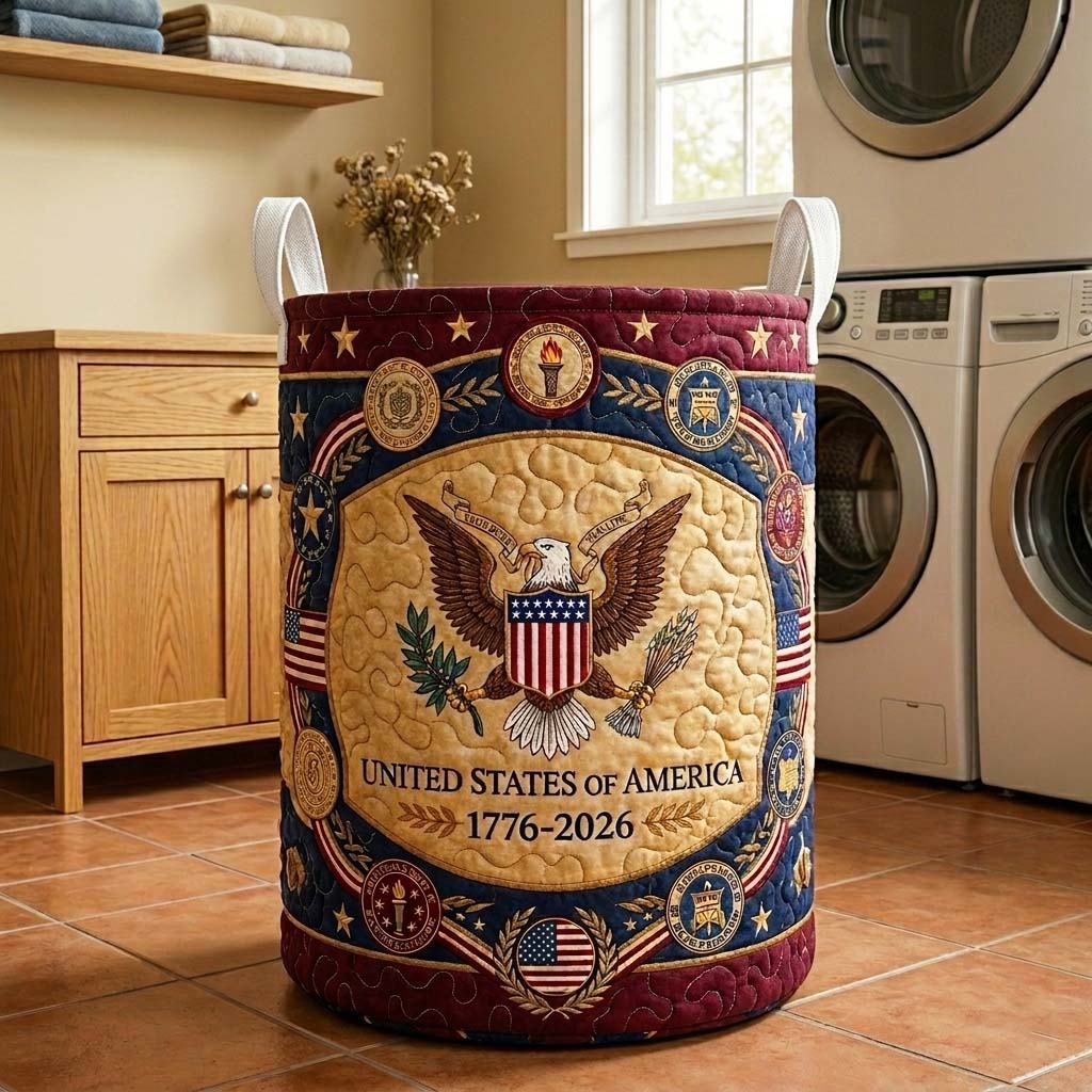 Herritage Patch Quilted Laundry Basket GFTOQM4130