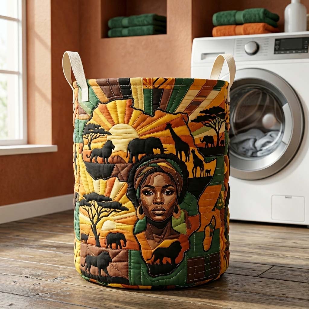 Savanna Soul Quilted Laundry Basket GFTOQM4161