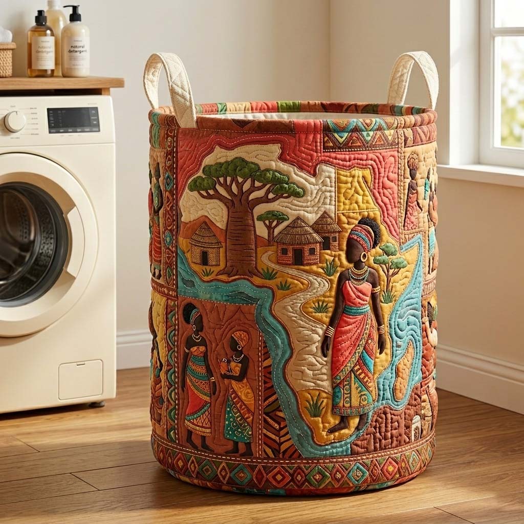 Village Harmony Quilted Laundry Basket GFTOQM4164