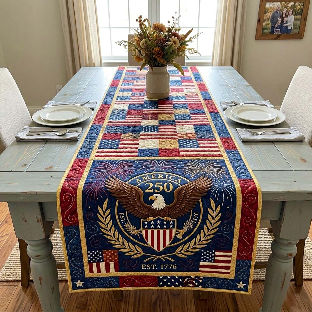 Eagle Anniversary Quilted Table Runner GFTOQM4230
