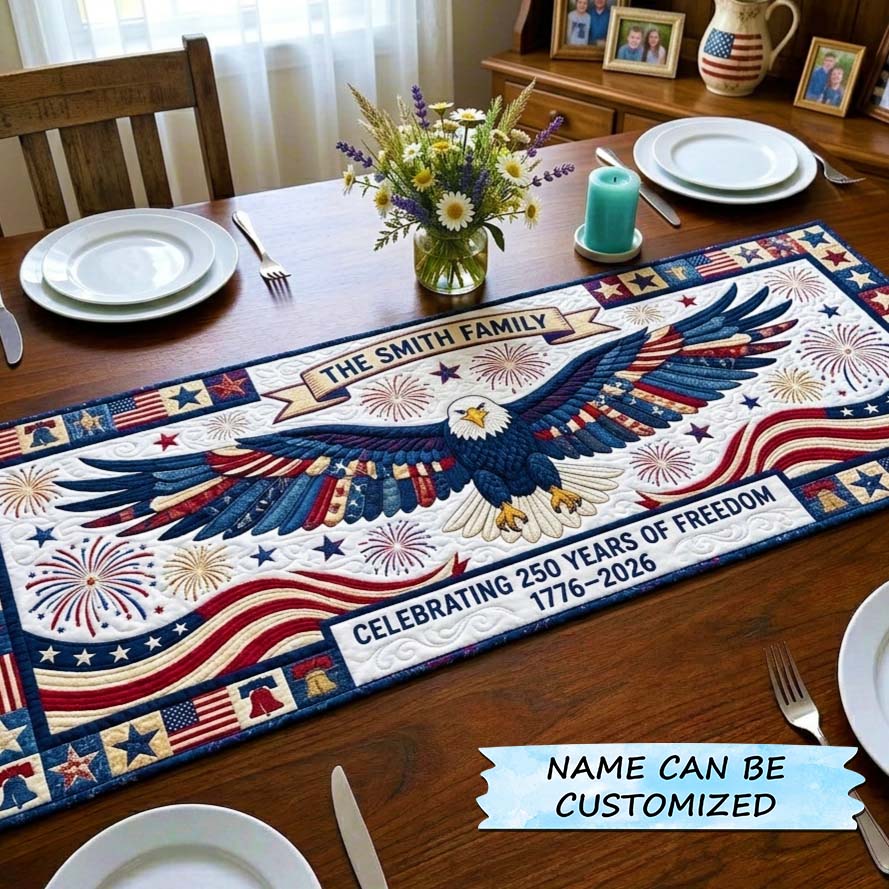 America 250th Anniversary Quilted Table Runner QTCUZ GFTOQM4326