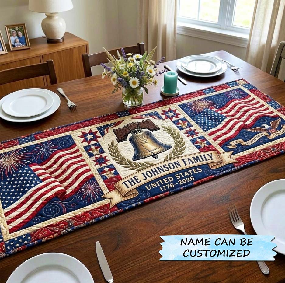 America 250th Anniversary Quilted Table Runner QTCUZ GFTOQM4327