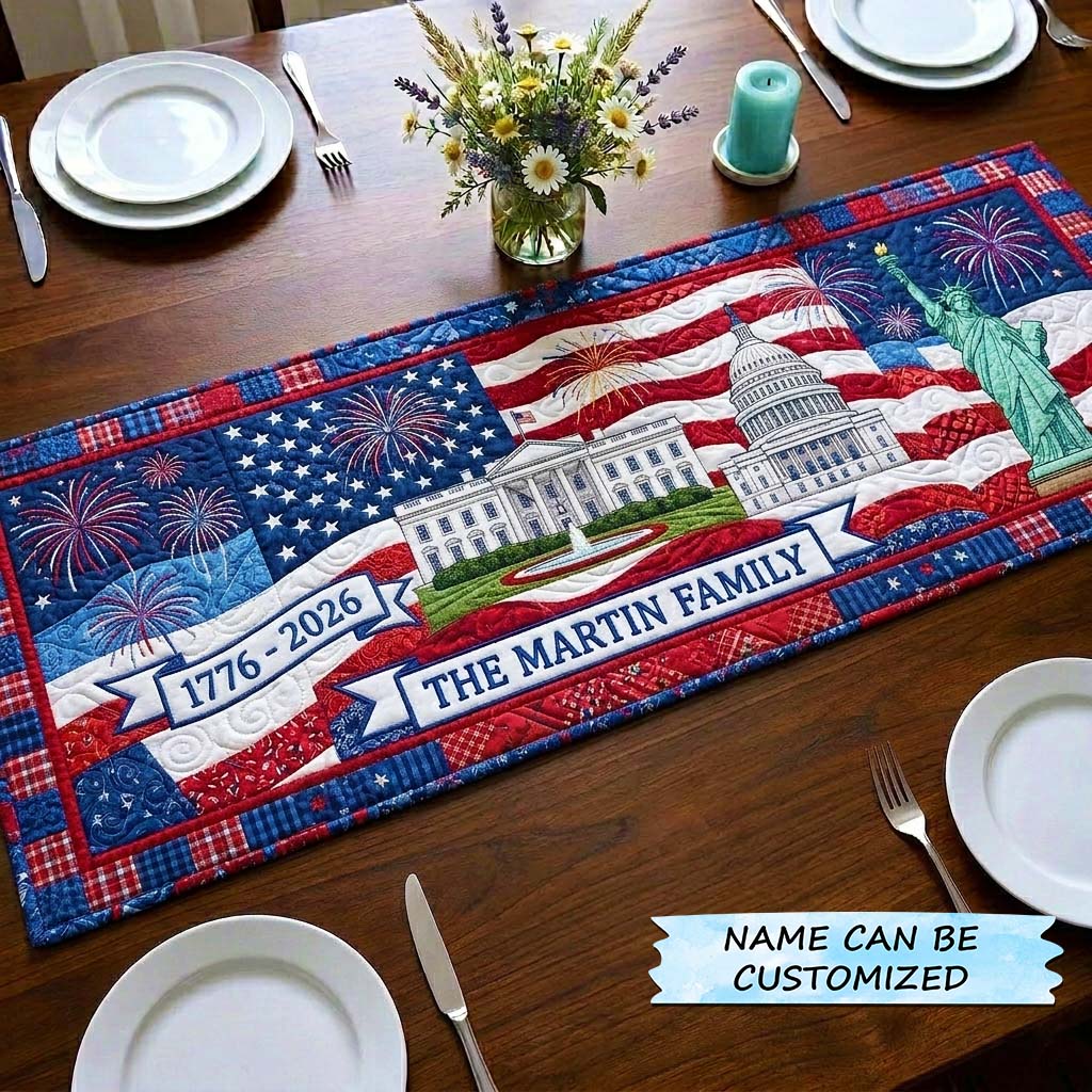 America 250th Anniversary Quilted Table Runner QTCUZ GFTOQM4330