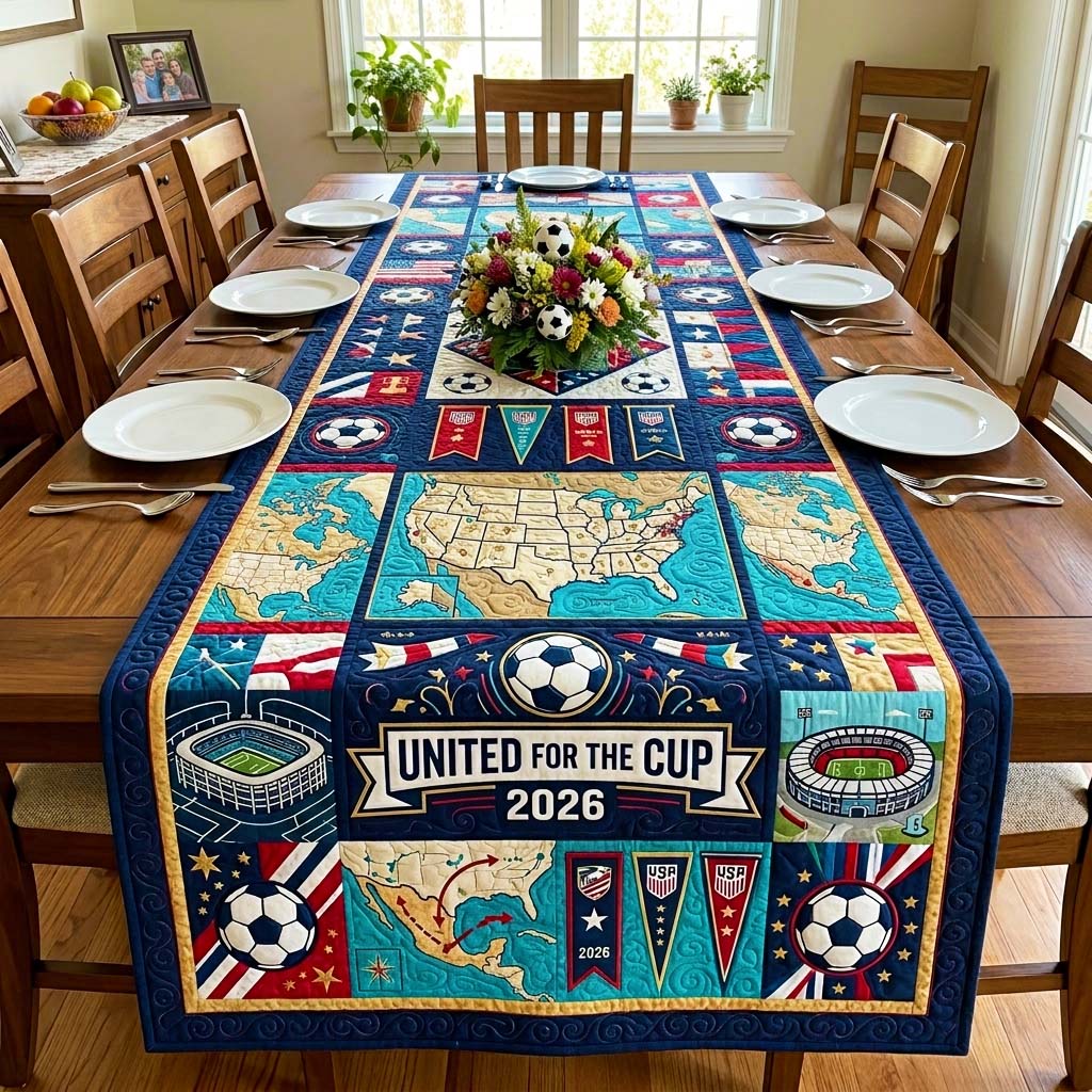 United for the Cup Quilted Table Runner GFTOQM4345