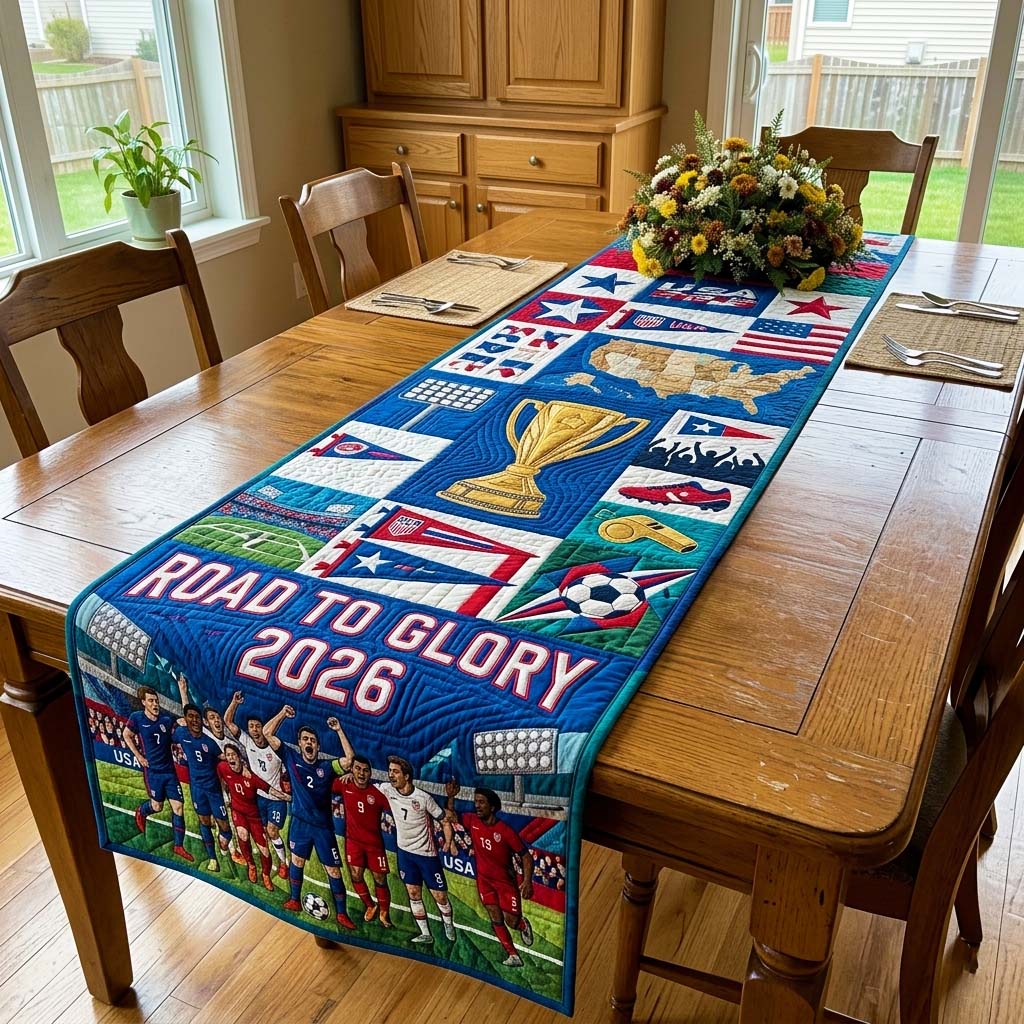 Road to Glory Quilted Table Runner GFTOQM4347