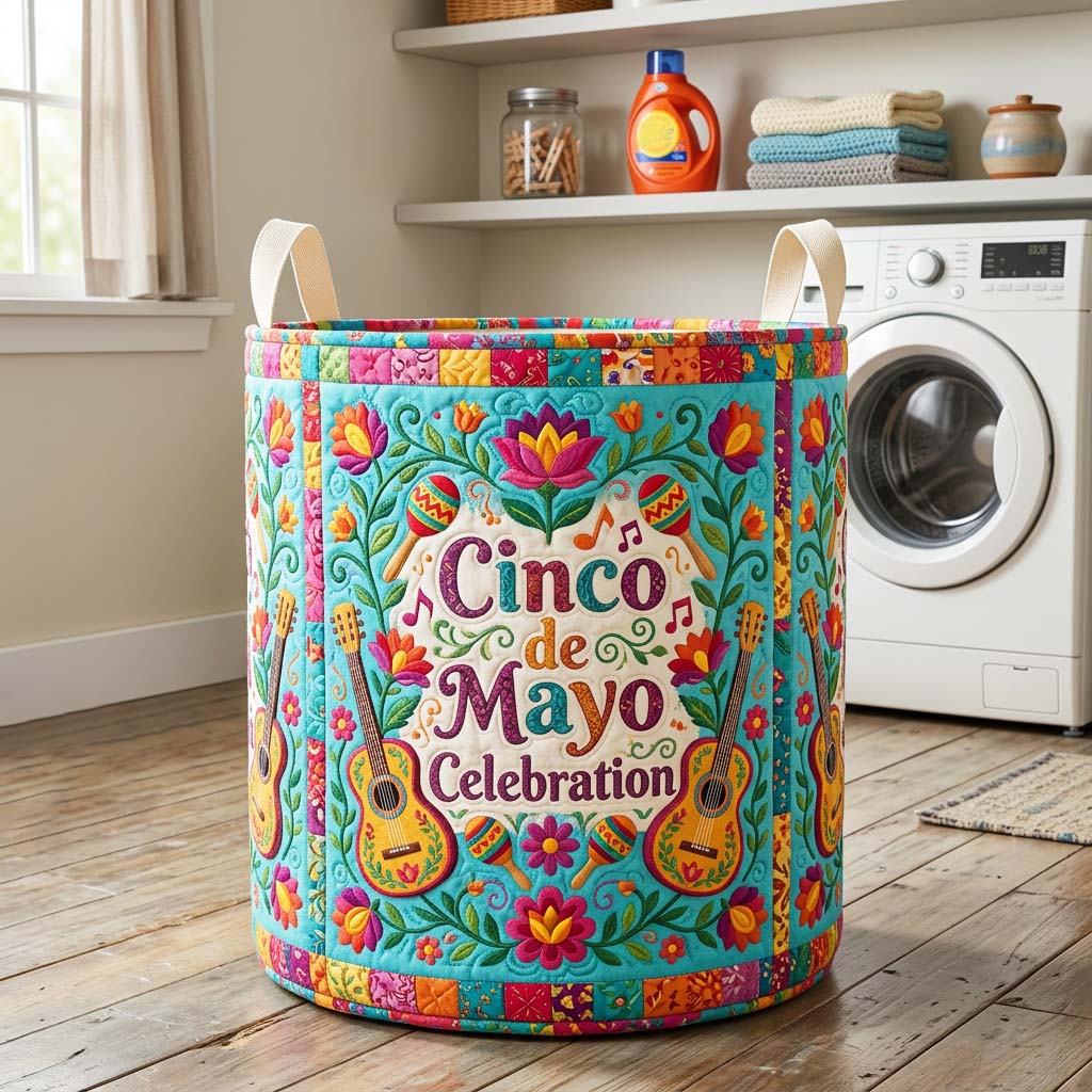Celebration Guitar Quilted Laundry Basket GFTOQM4488