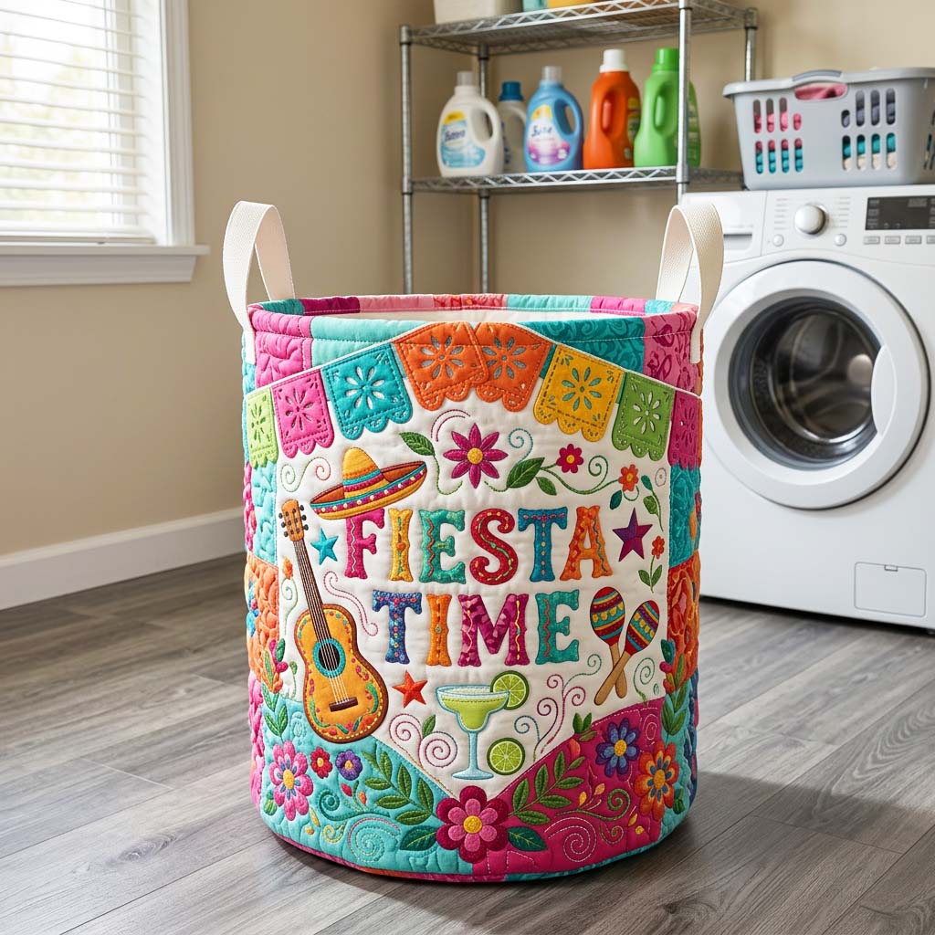 Fiesta Banner Quilted Laundry Basket GFTOQM4489