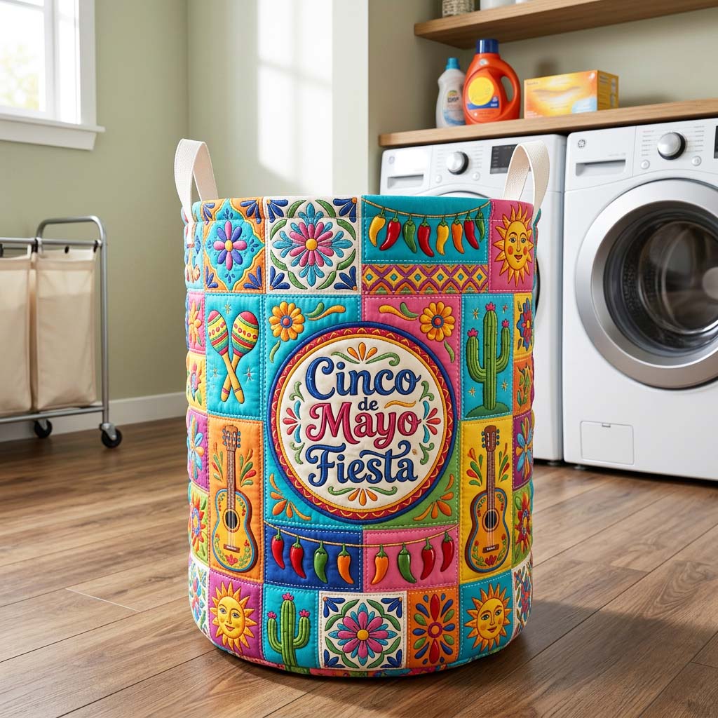 Fiesta Mosaic Quilted Laundry Basket GFTOQM4492