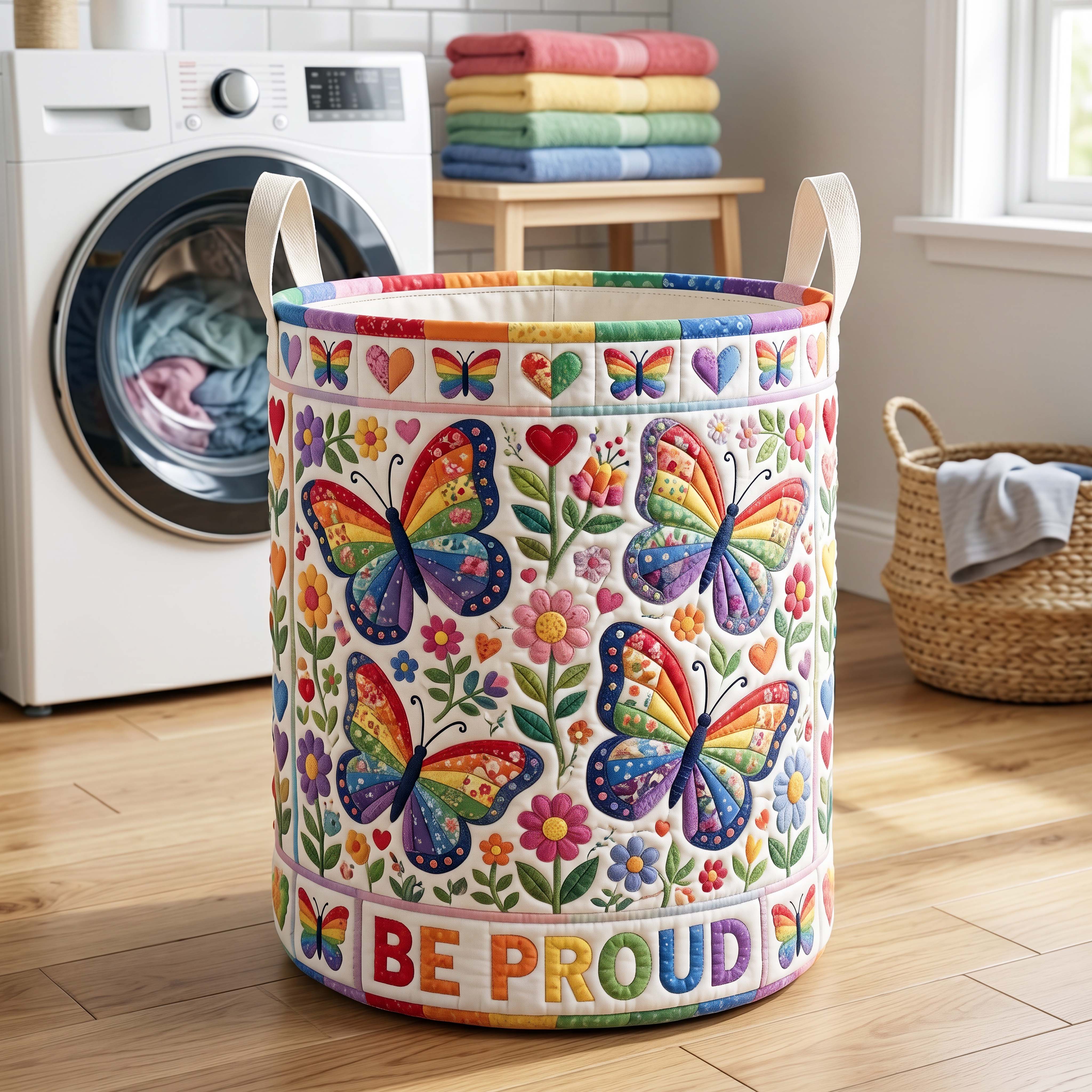 Proud Wings Quilted Laundry Basket GFTOQM4886