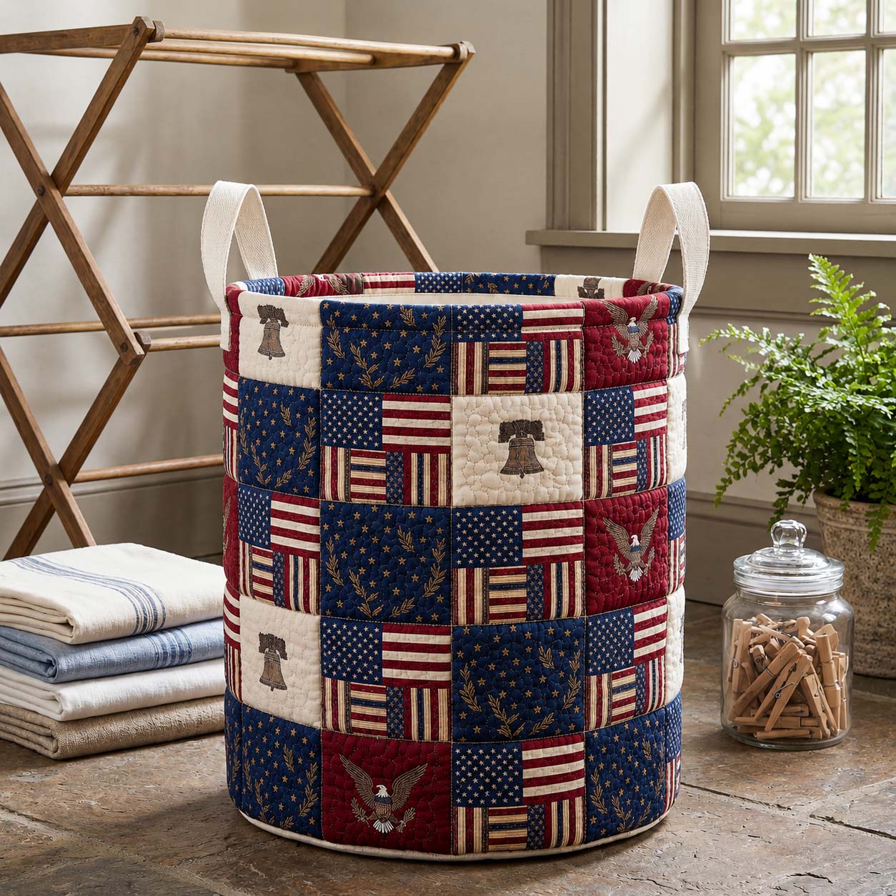 Union Spirit Quilted Laundry Basket GFTOQM5076