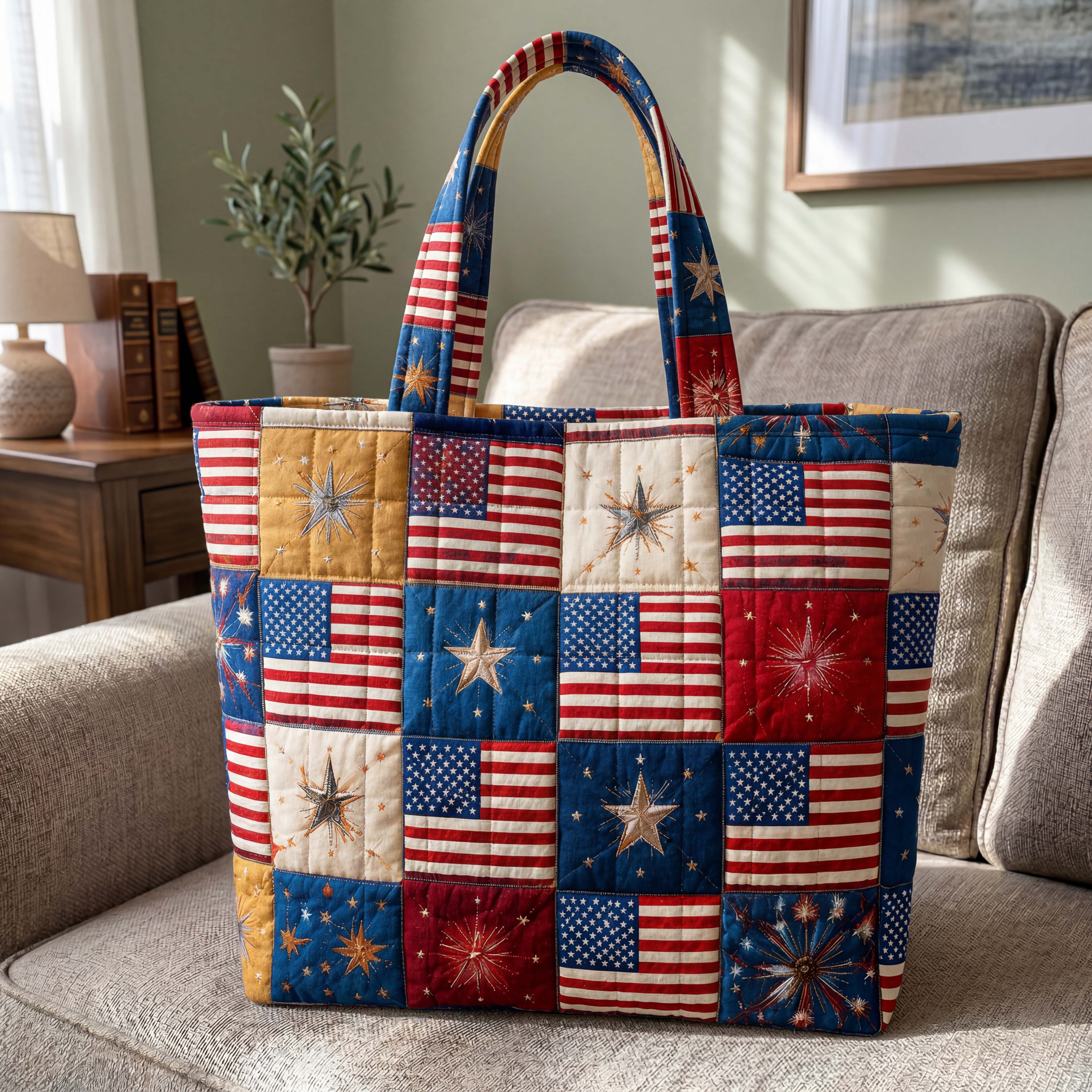 Star Banner Quilted Tote Bag GFTOQM5083