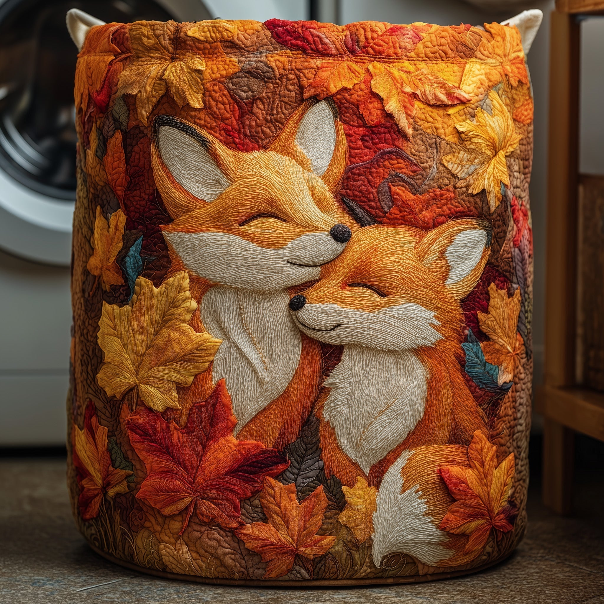 Autumn Fox Quilted Laundry Basket GFTOTG240