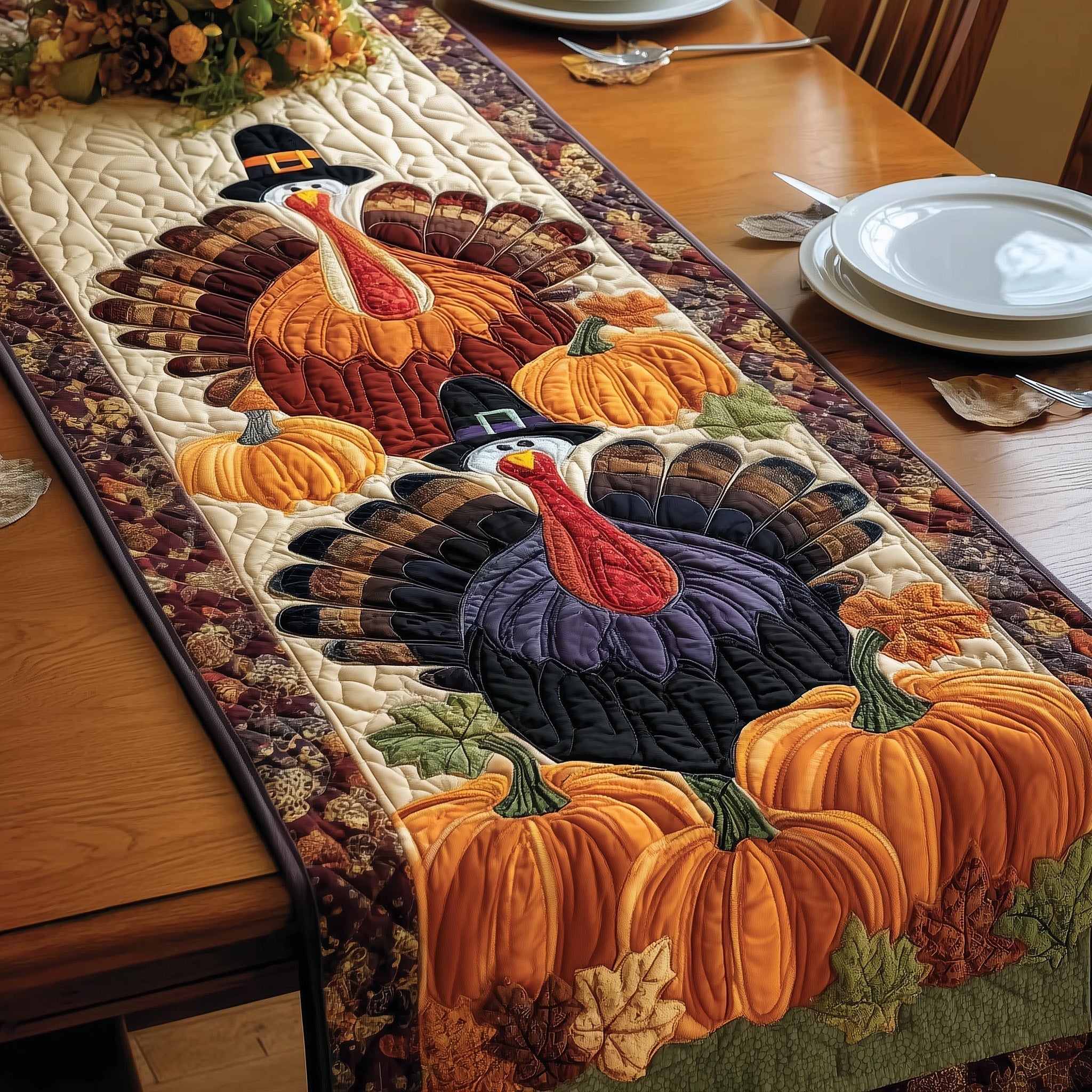 Autumn Feast Quilted Table Runner GFTOTG71