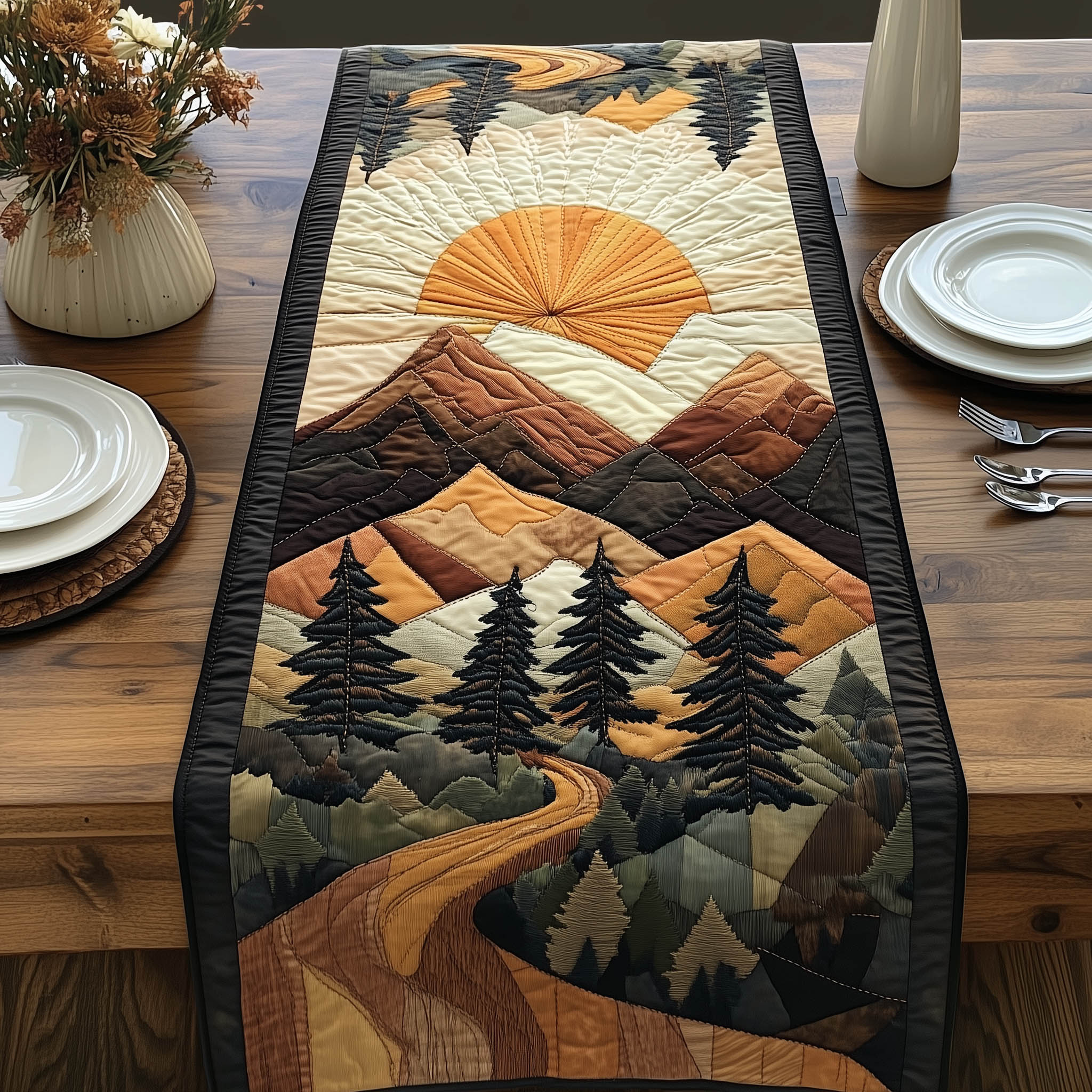 Mountain Life Quilted Table Runner GFTOTL3016