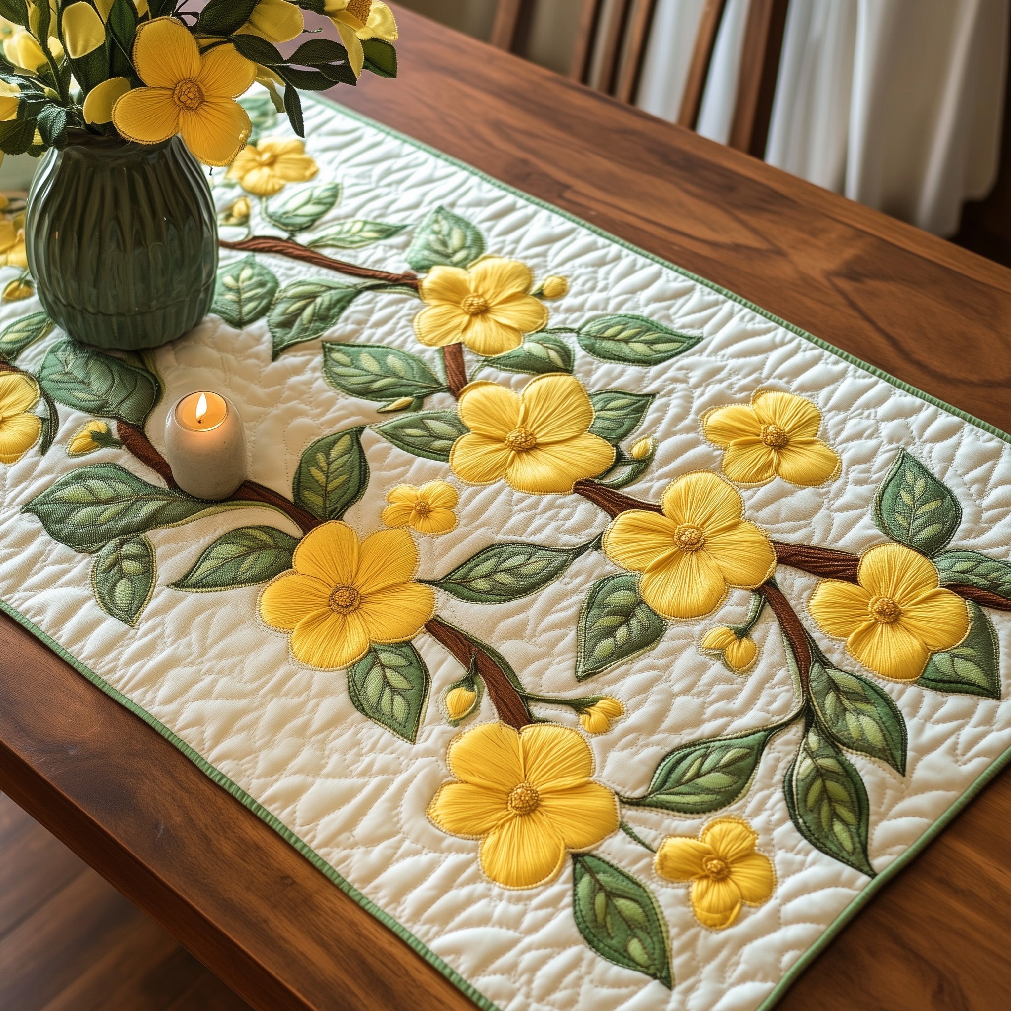 Yellow Jessamine Quilted Table Runner GFTOTL3082