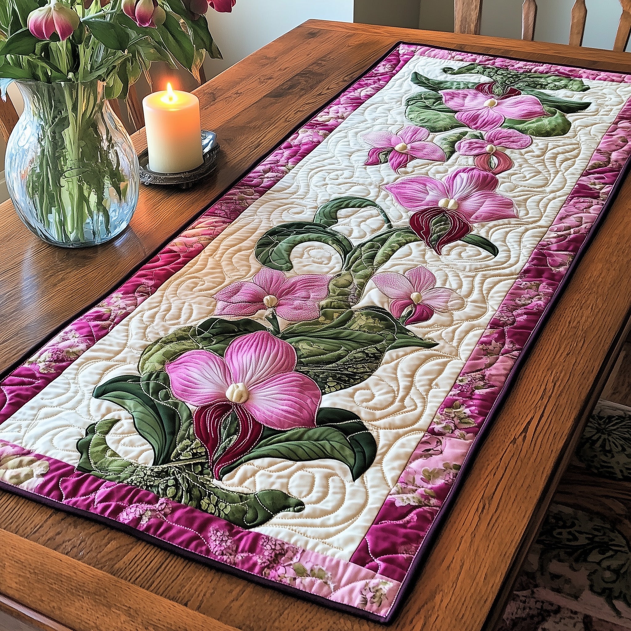 Lady's Slipper Quilted Table Runner GFTOTL3088