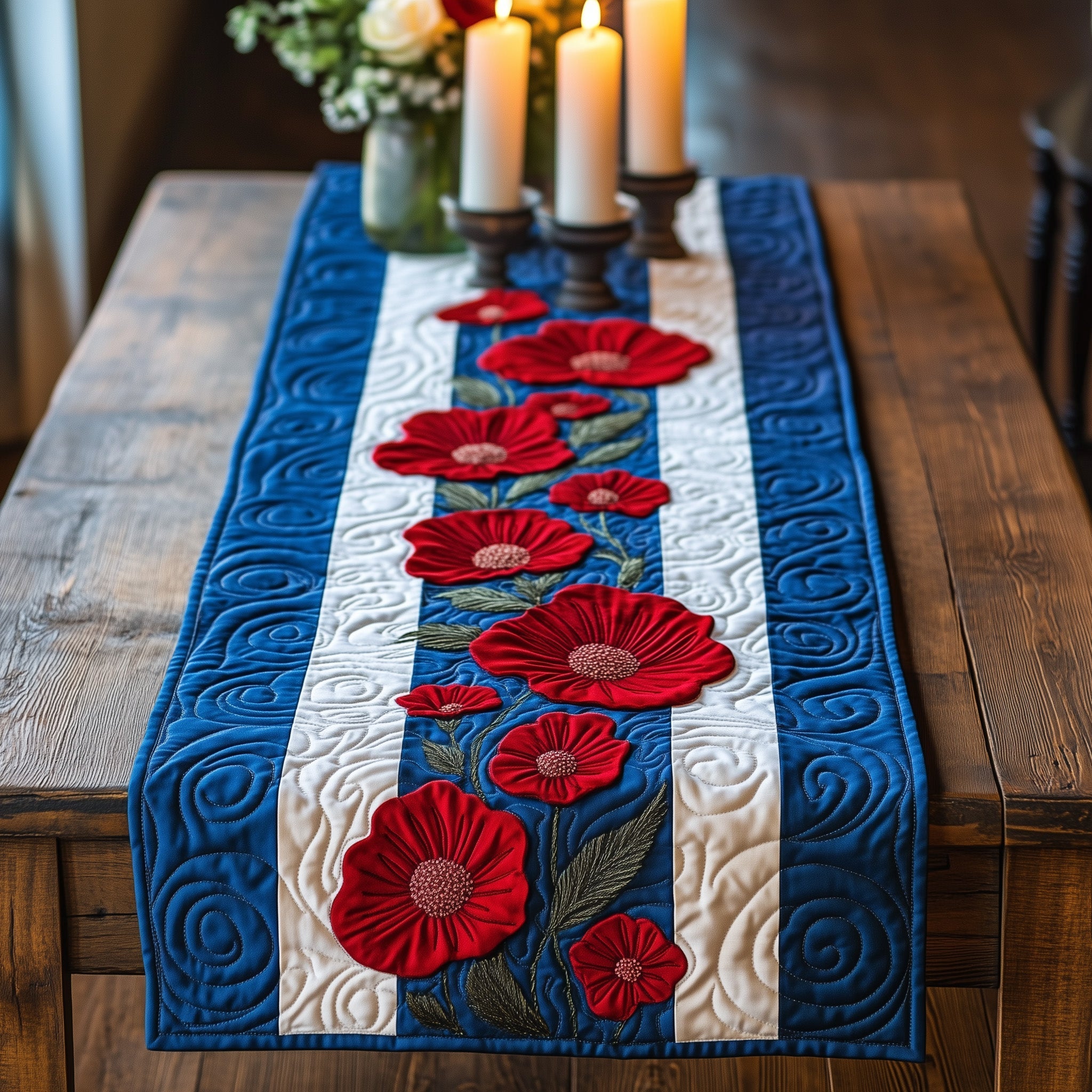Poppies of Remembrance Quilted Table Runner GFTOTL3311