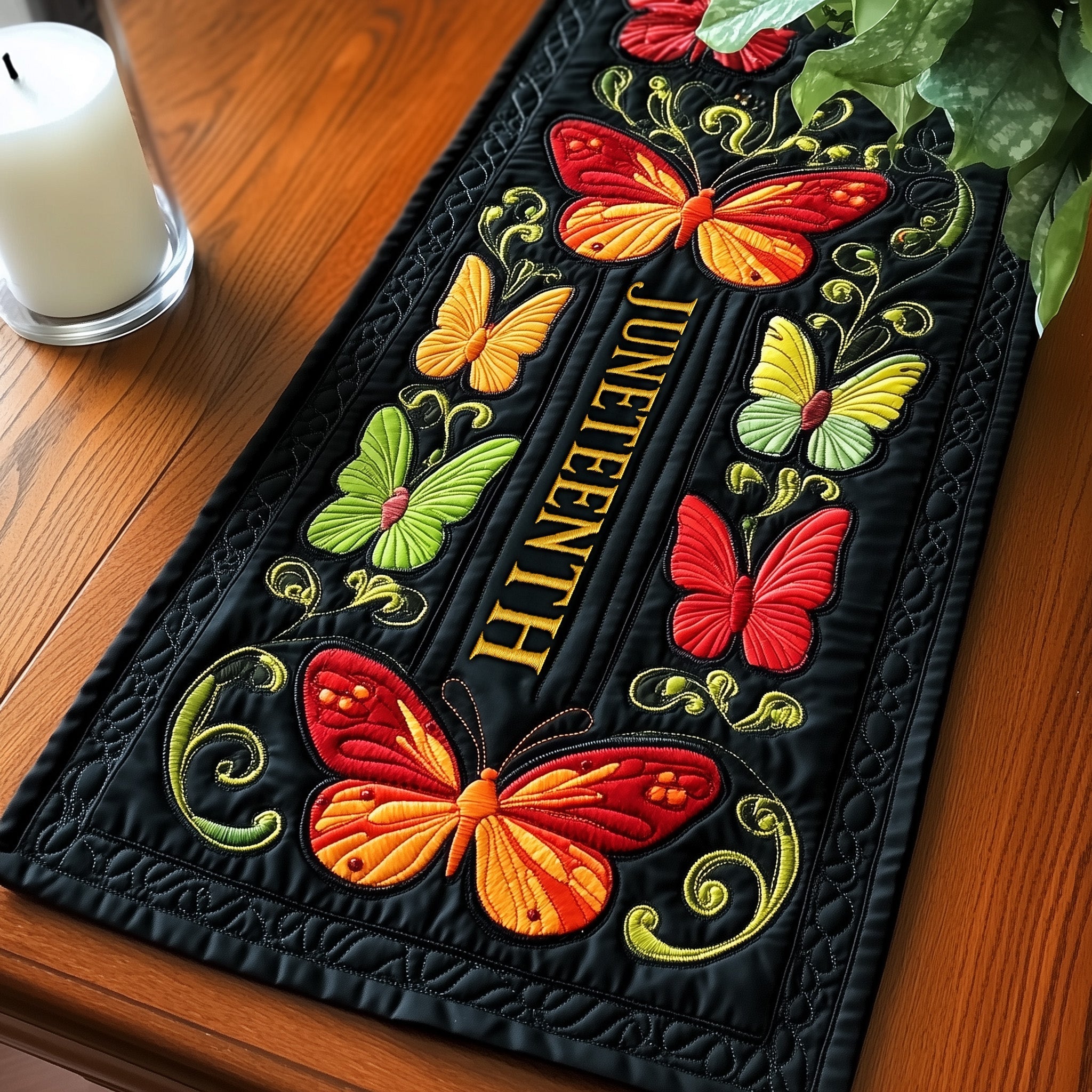 Juneteenth Butterfly Quilted Table Runner GFTOTL3405