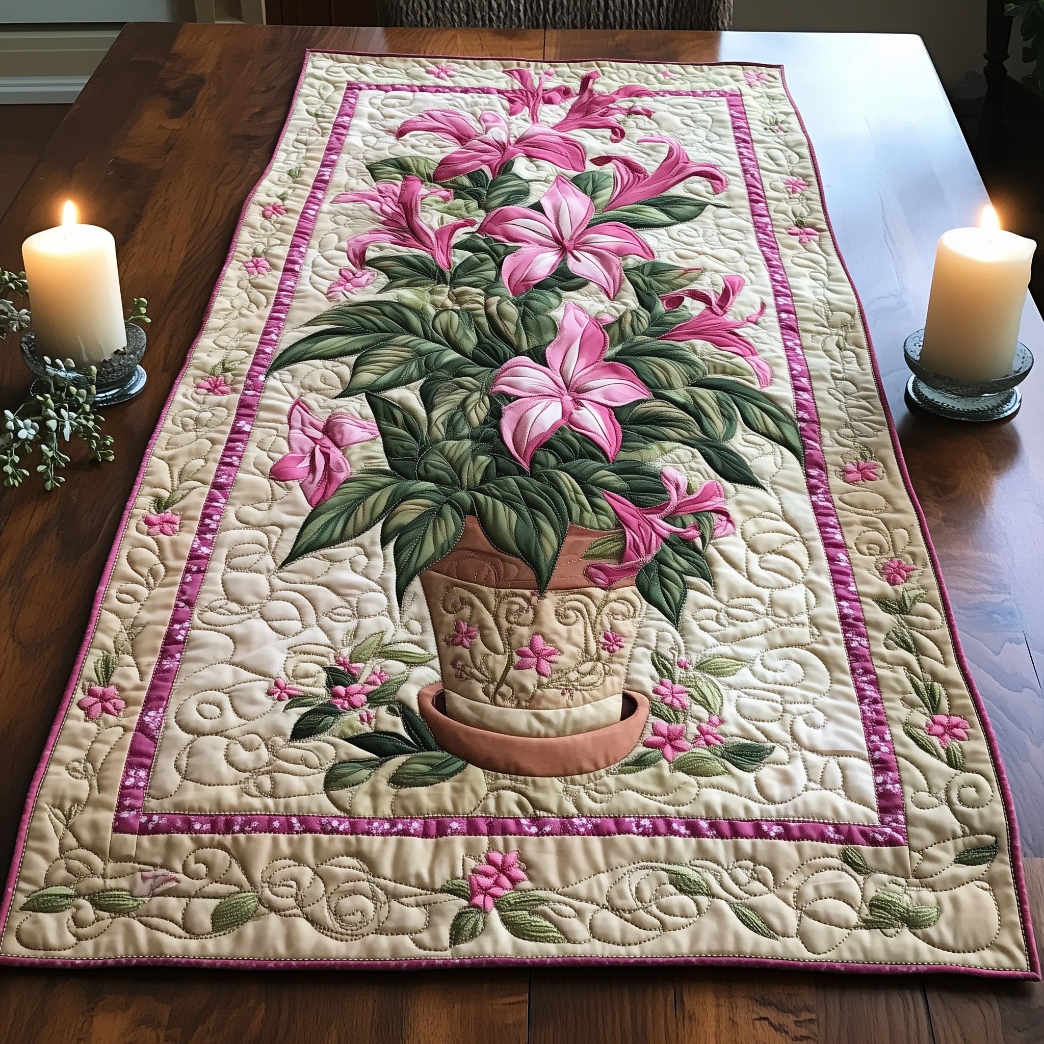 Honeysuckle of June Quilted Table Runner GFTOTL3442