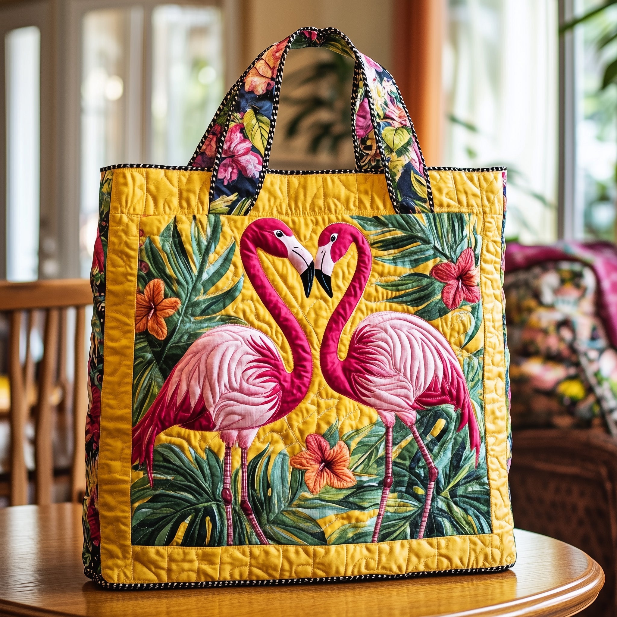 Tropical Couple Quilted Tote Bag GFTOTL3761