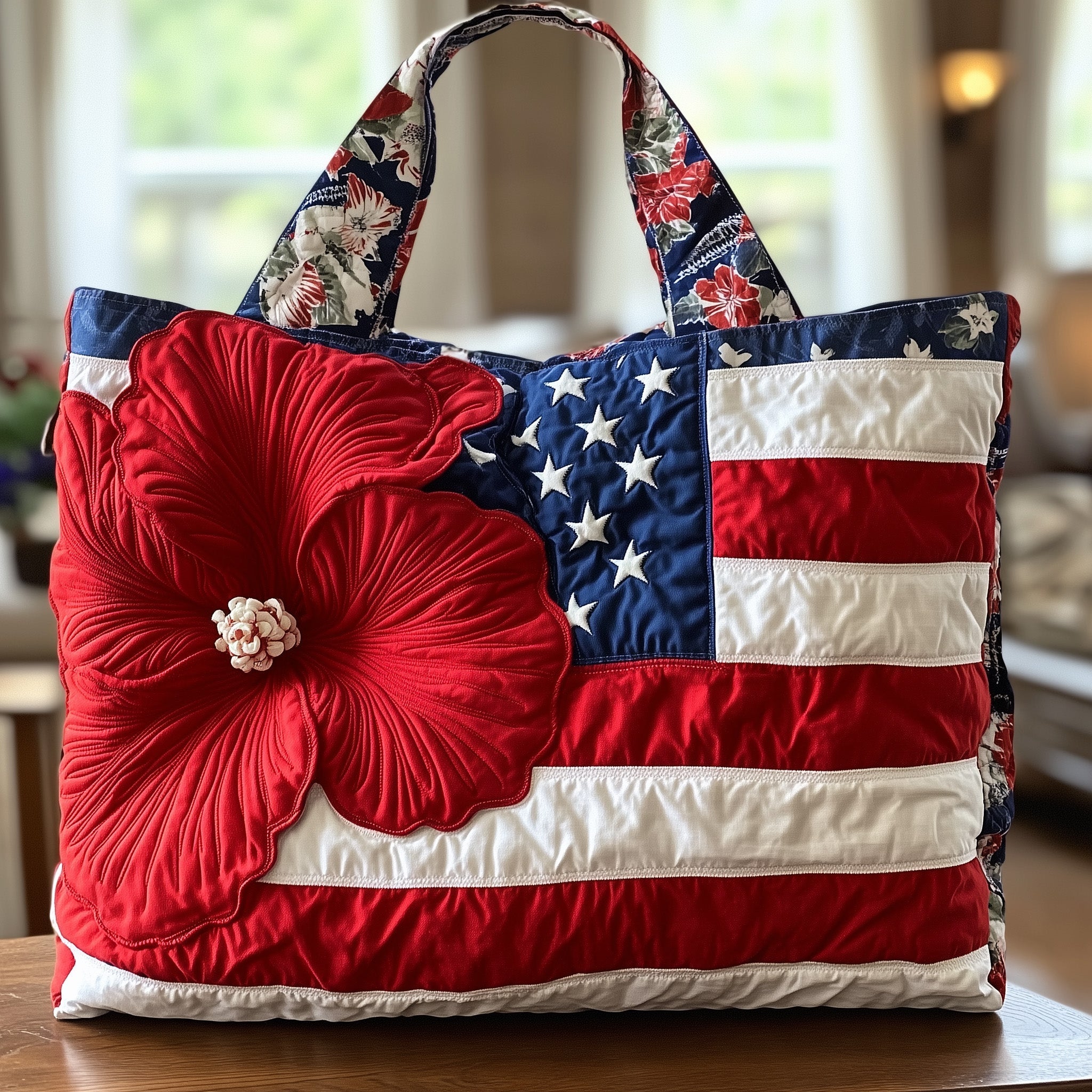 Hibiscus Glory Quilted Tote Bag GFTOTL3777