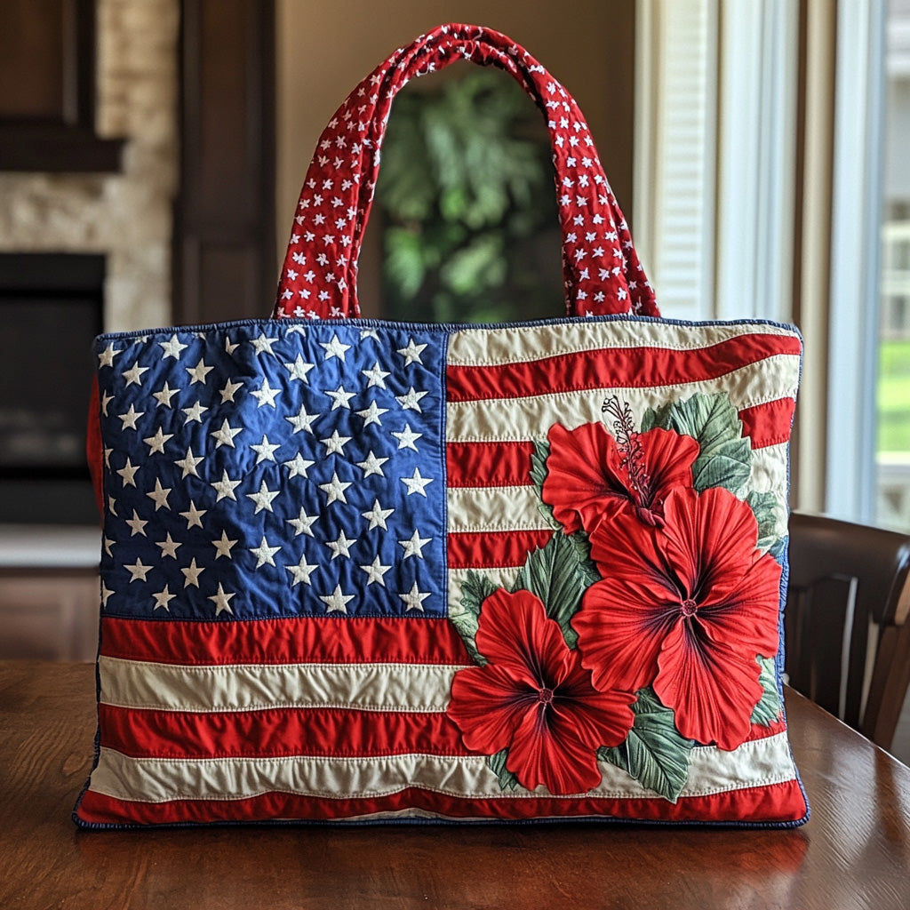 Hibiscus Glory Quilted Tote Bag GFTOTL3783
