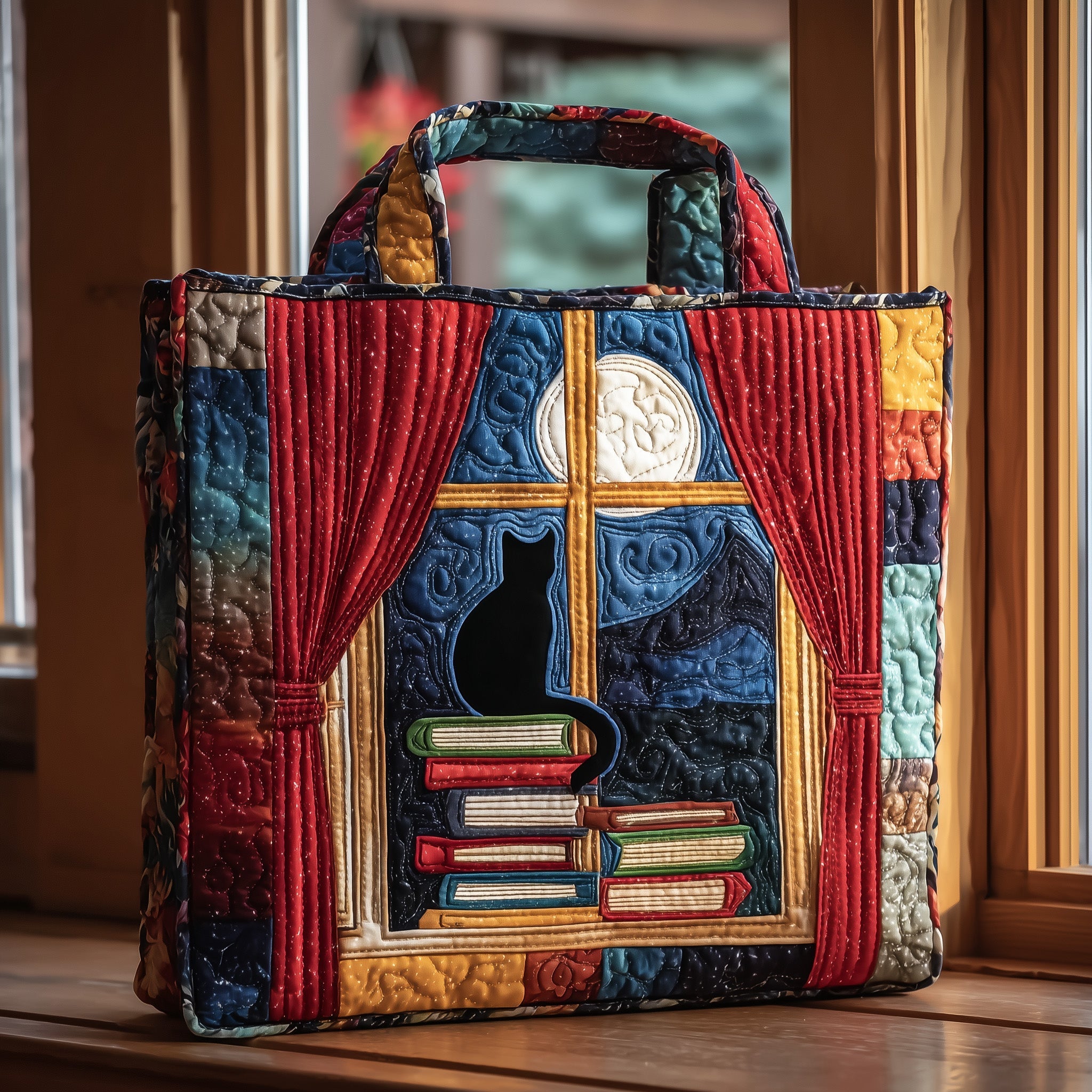 Black Cat Quilted Tote Bag GFTOTL4143