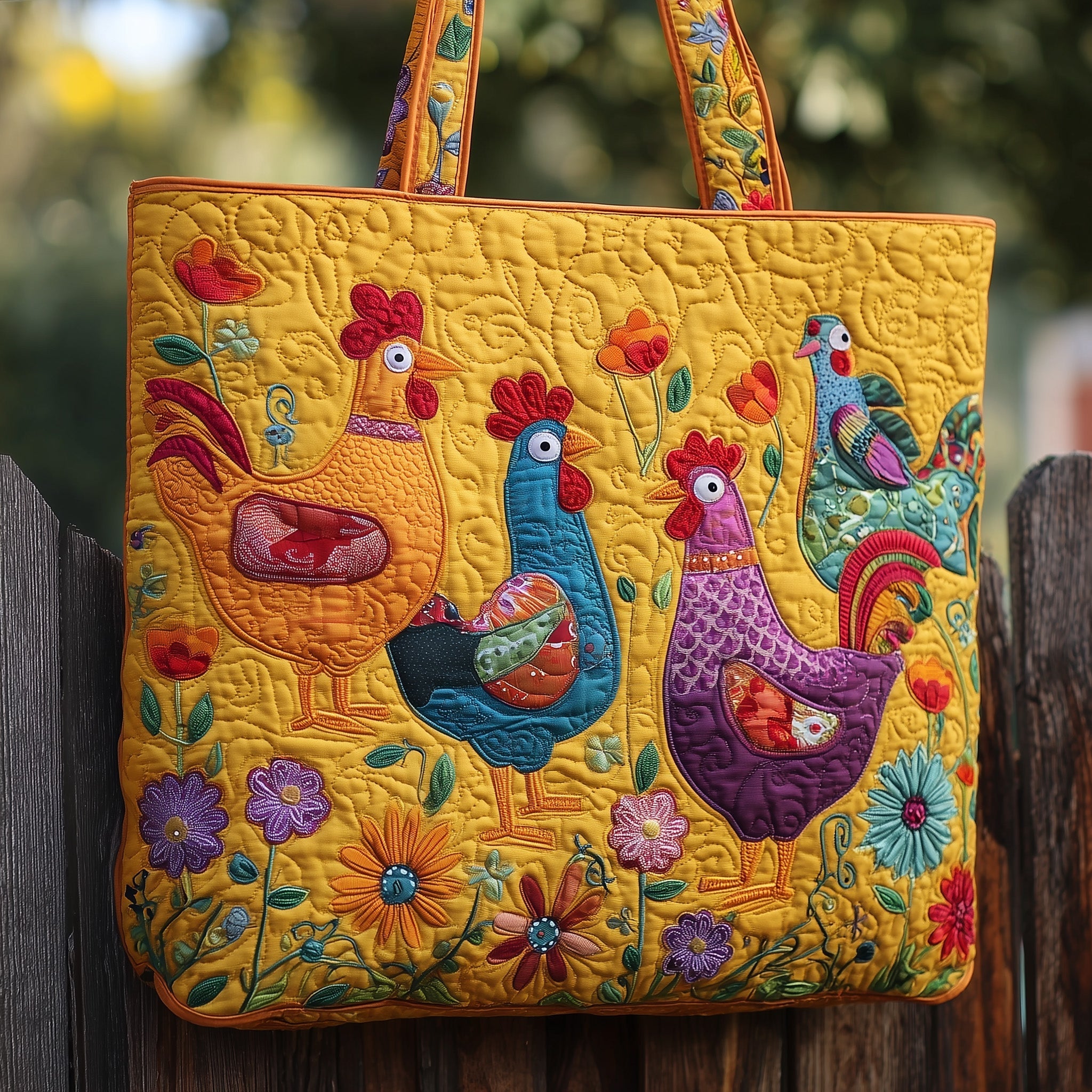 Funky Farmhouse Quilted Tote Bag GFTOTL4213