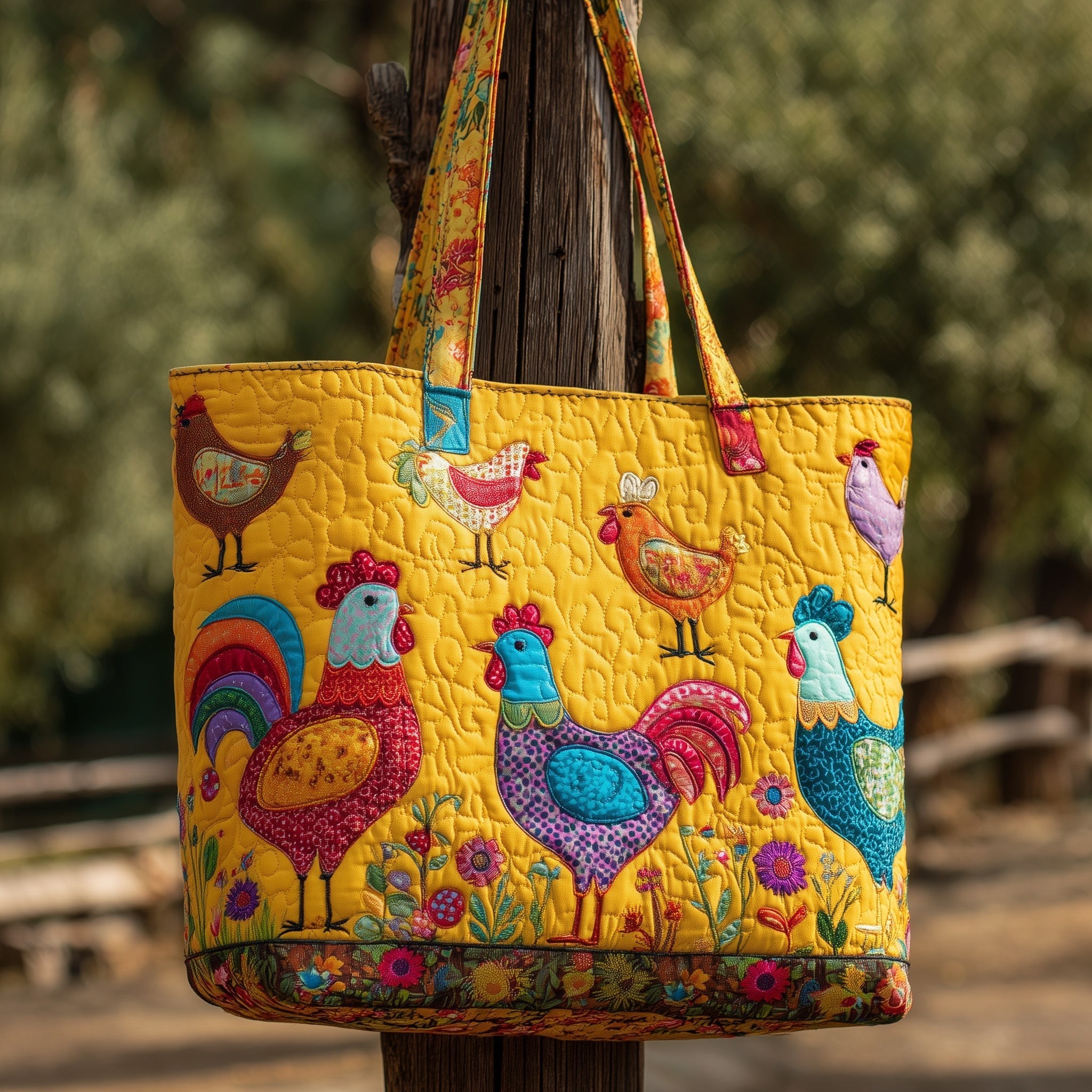 Funky Farmhouse Quilted Tote Bag GFTOTL4214