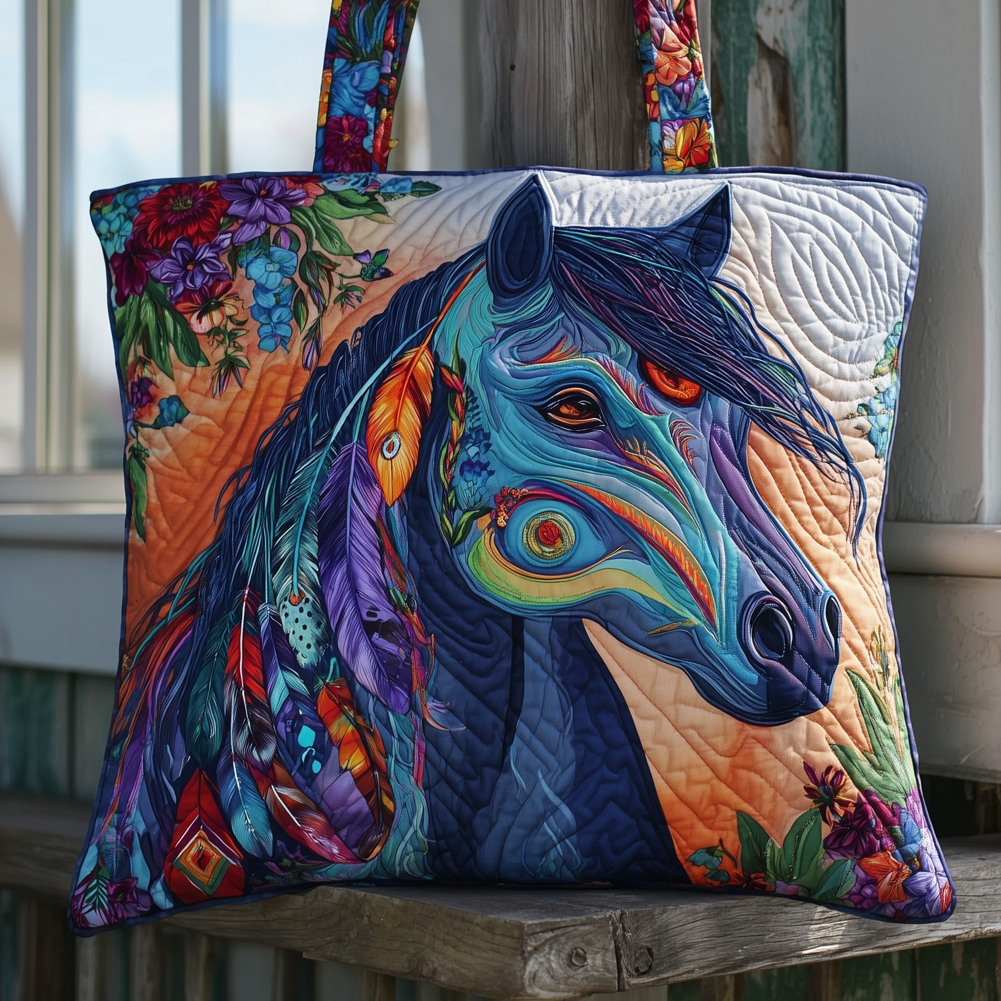 Dynamic Horse Quilted Tote Bag GFTOTL4226