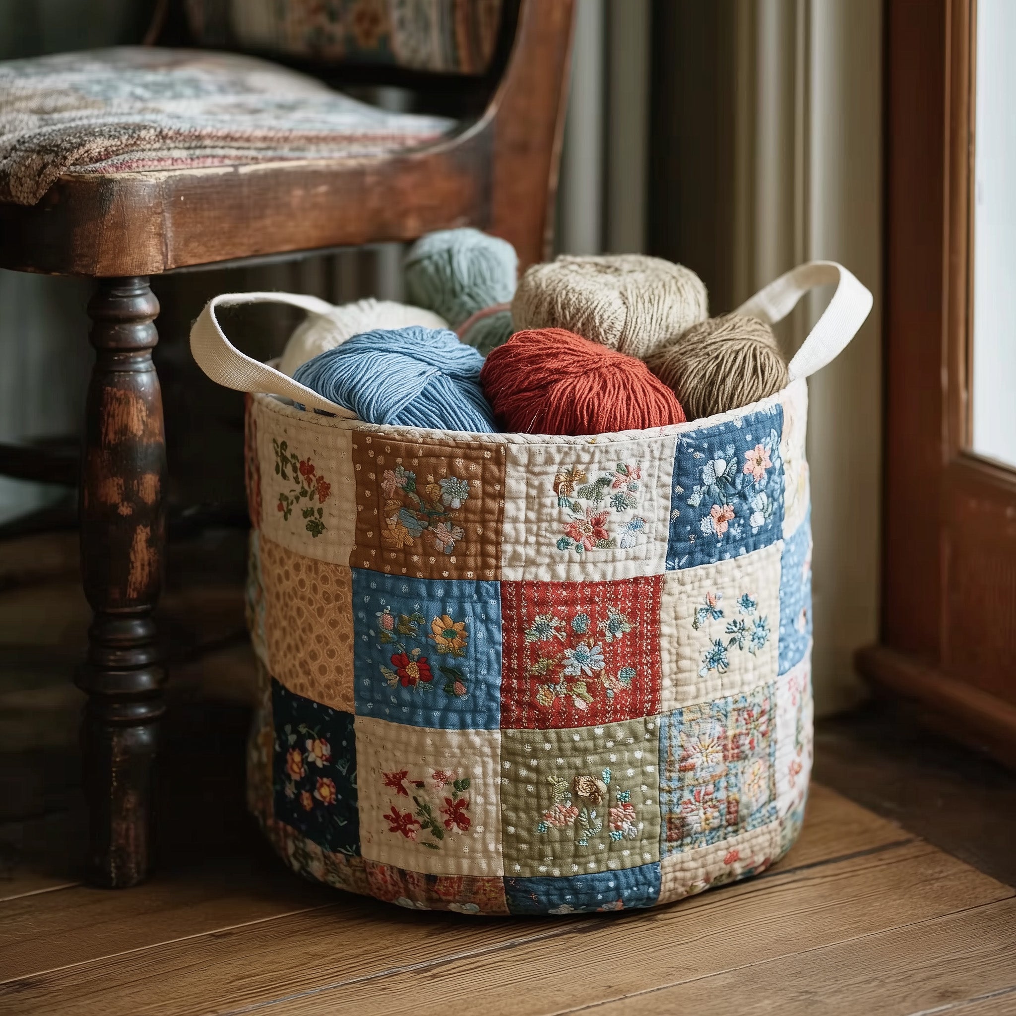 Nostalgic Petals Quilted Laundry Basket GFTOTL4813