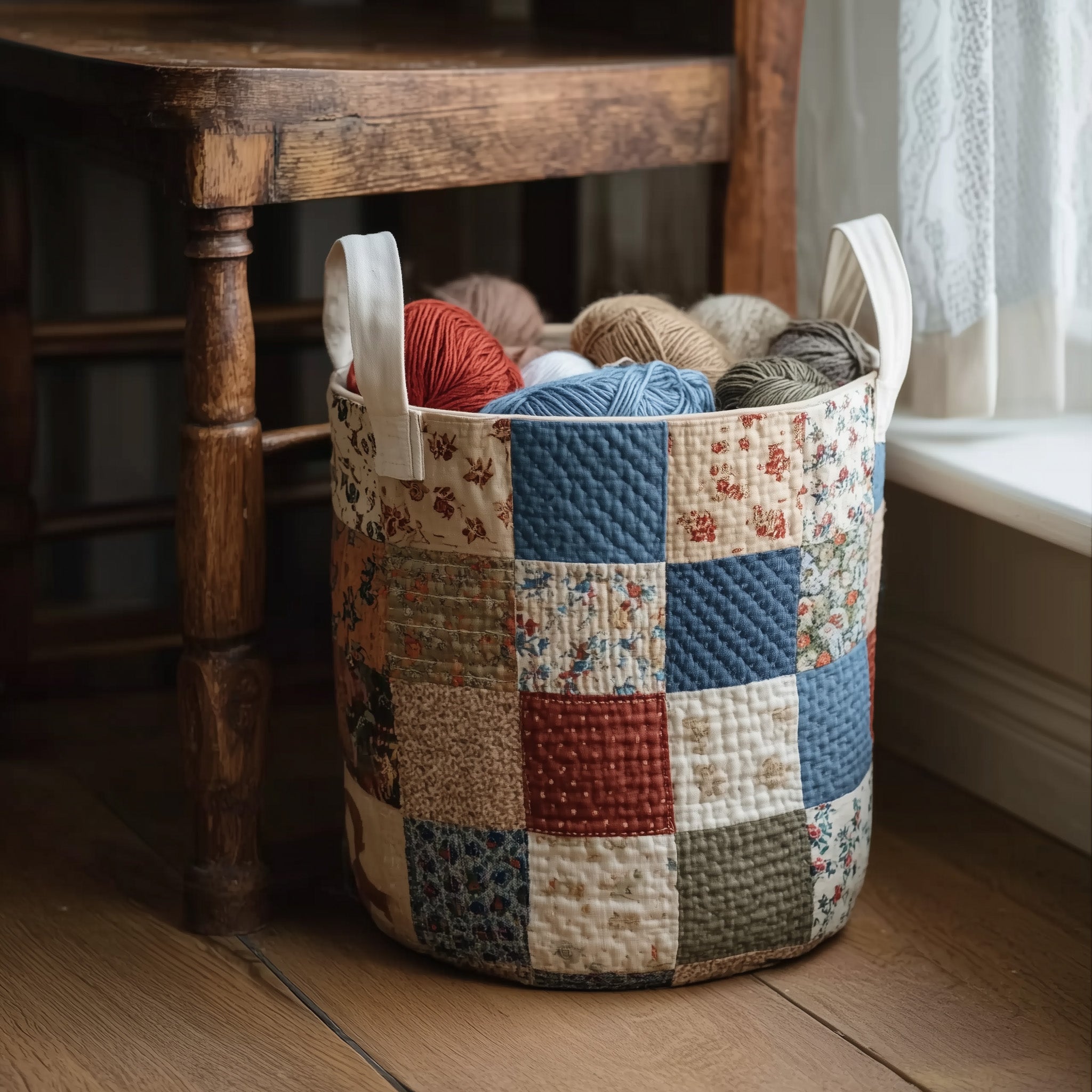 Nostalgic Petals Quilted Laundry Basket GFTOTL4814