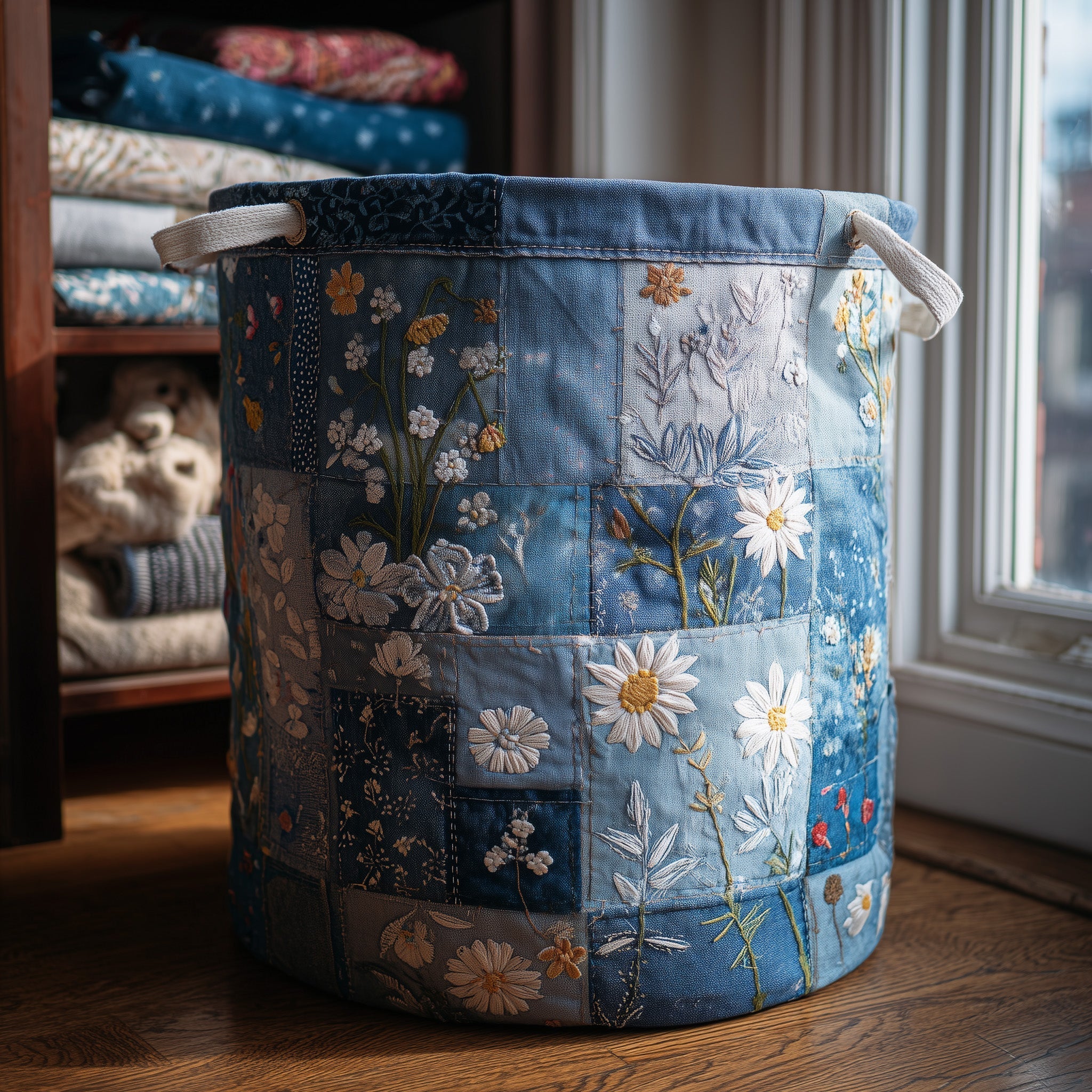 Upcycle Heritage Quilted Laundry Basket GFTOTL4824