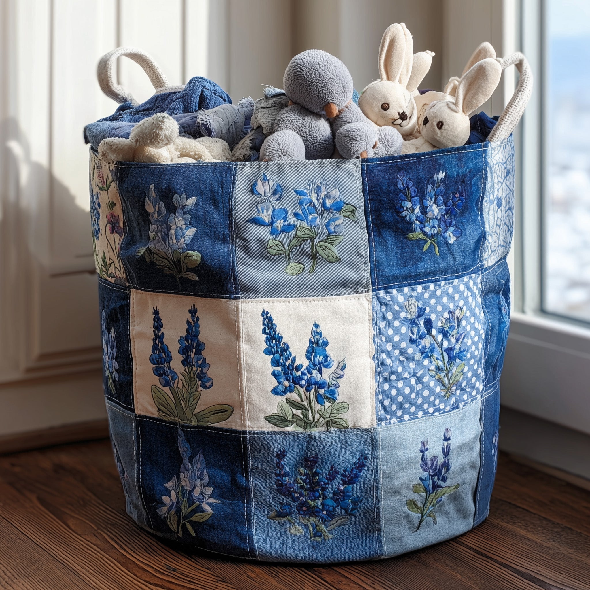Upcycle Heritage Quilted Laundry Basket GFTOTL4825