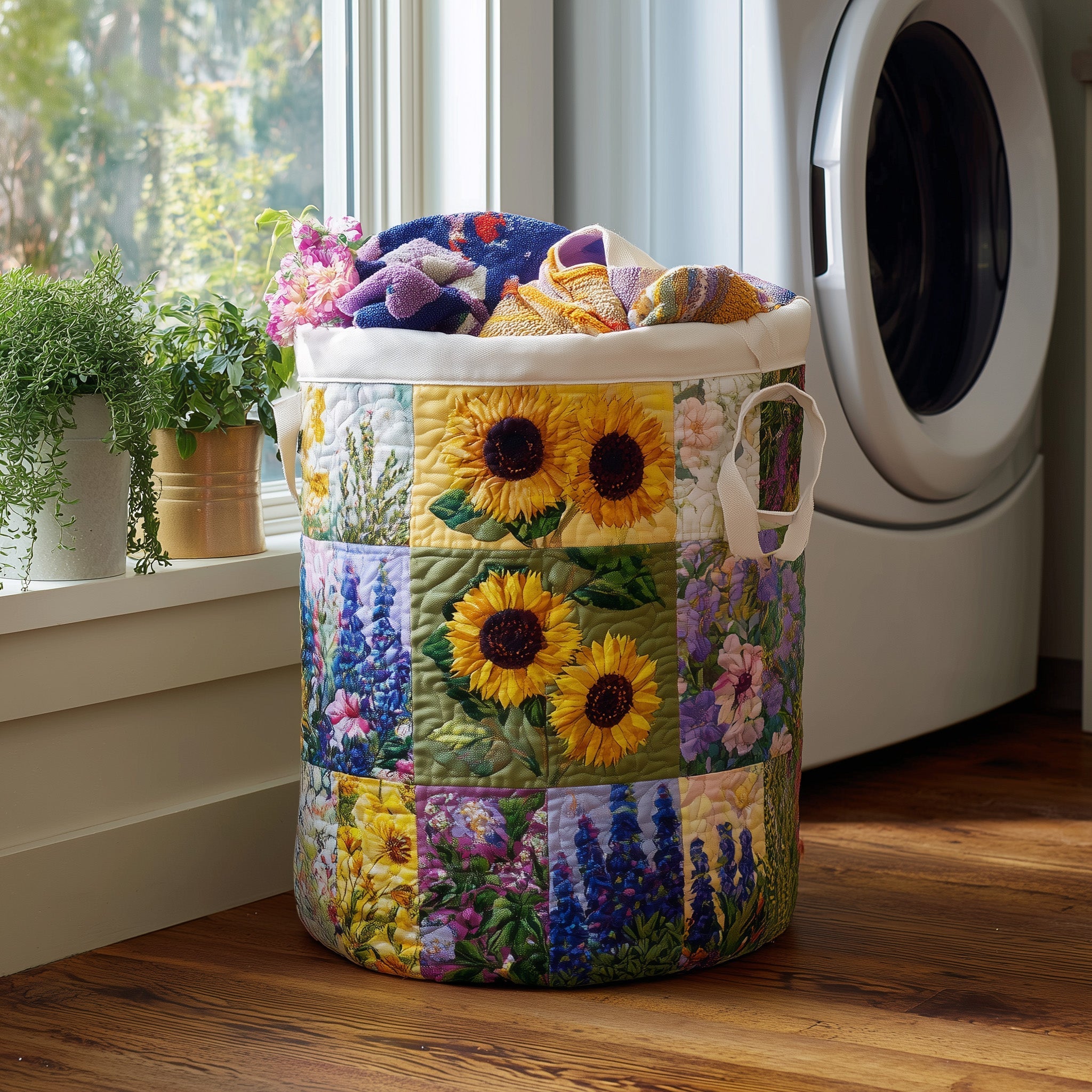 Blooming Heritage Quilted Laundry Basket GFTOTL4830