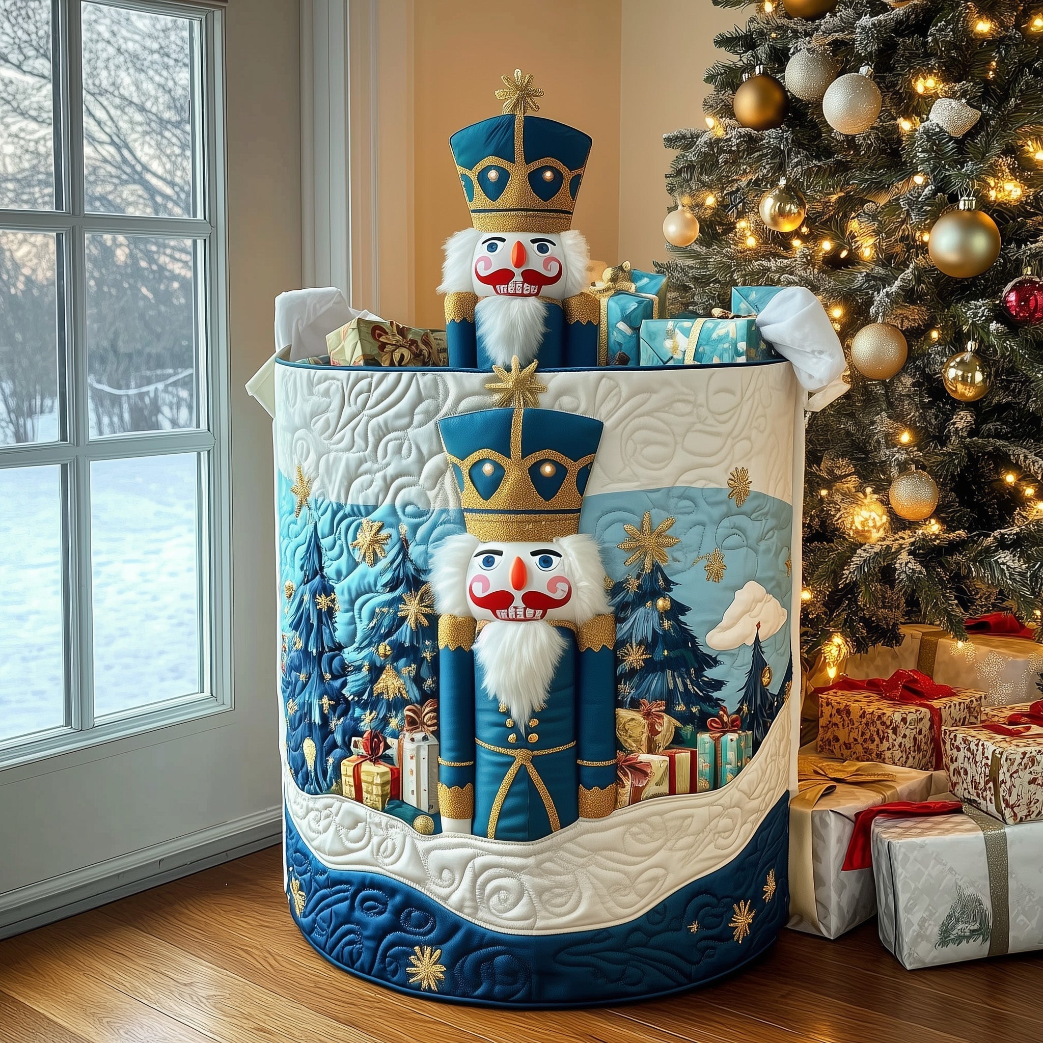 Nutcracker Spirit Quilted Laundry Basket GFTOTL4840