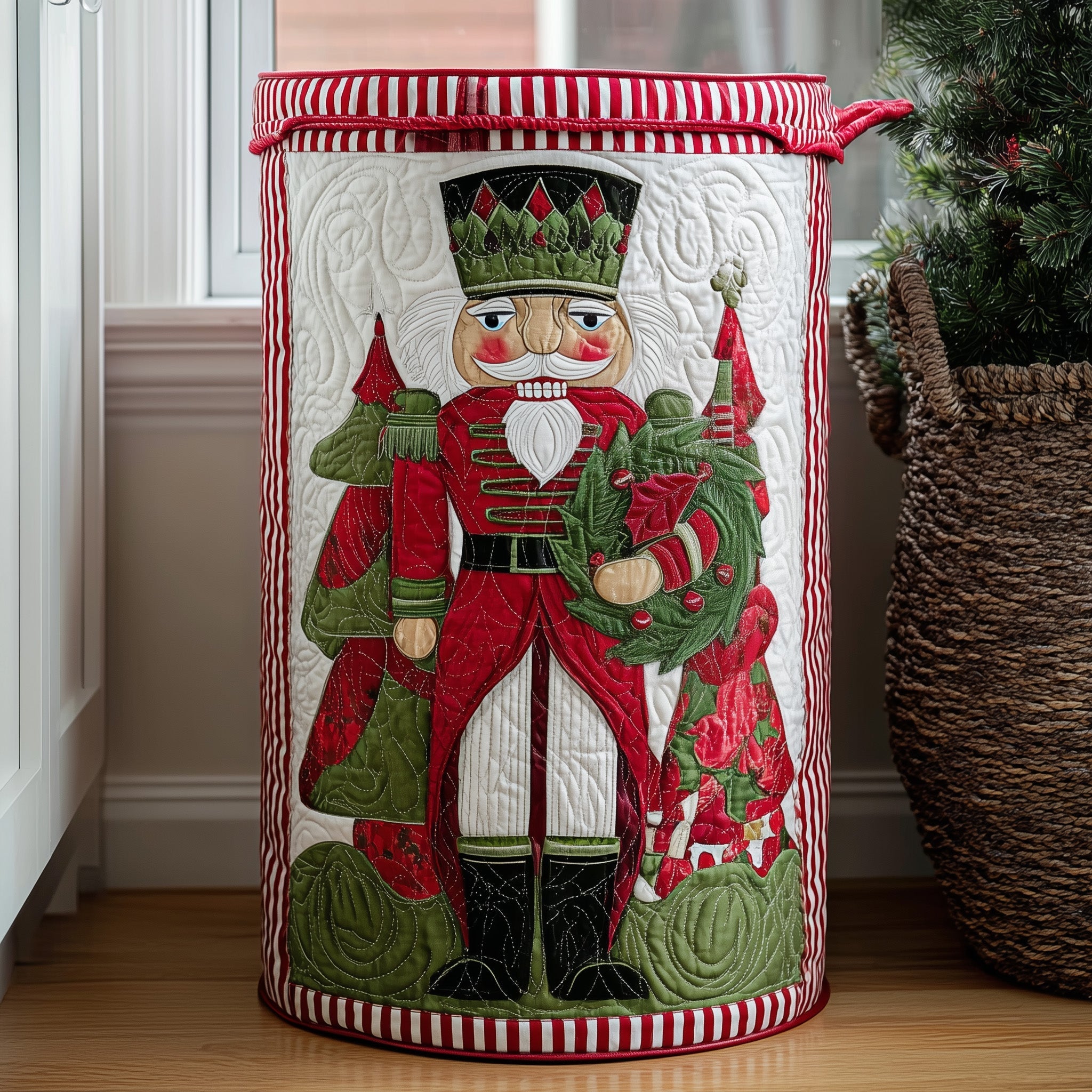 Nutcracker Spirit Quilted Laundry Basket GFTOTL4844