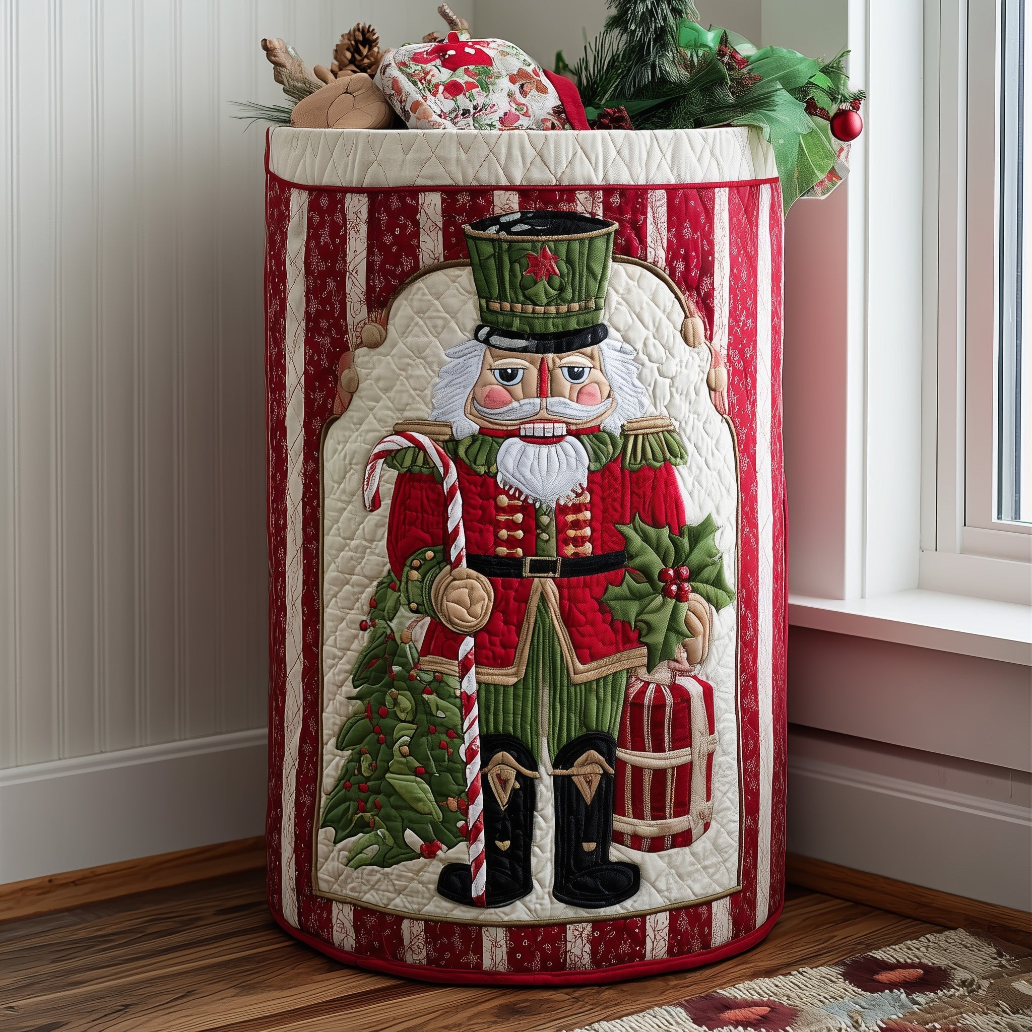 Nutcracker Spirit Quilted Laundry Basket GFTOTL4845