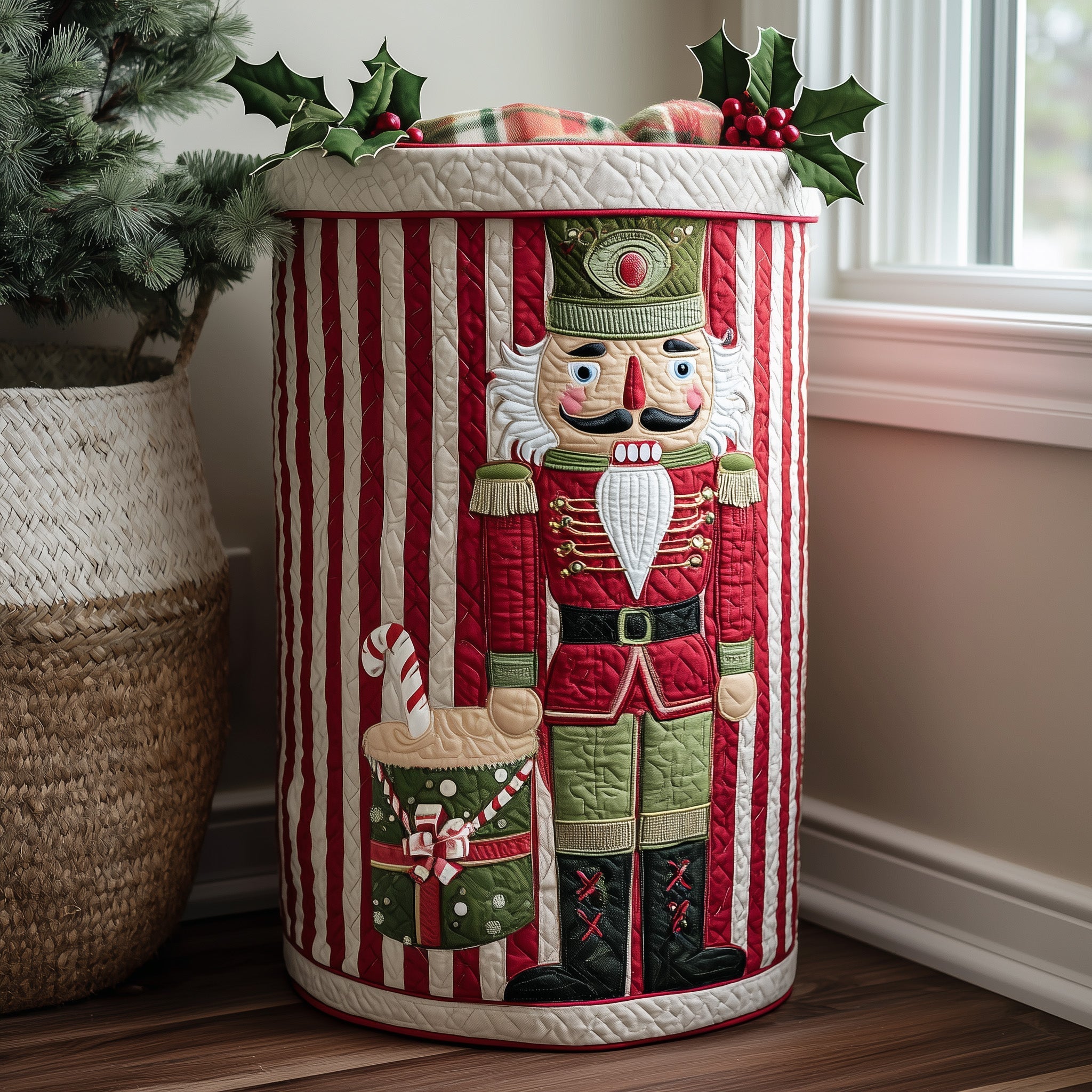 Nutcracker Spirit Quilted Laundry Basket GFTOTL4846